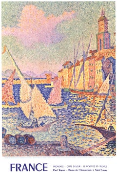 Original "Le Port de St. Tropez" vintage French travel poster