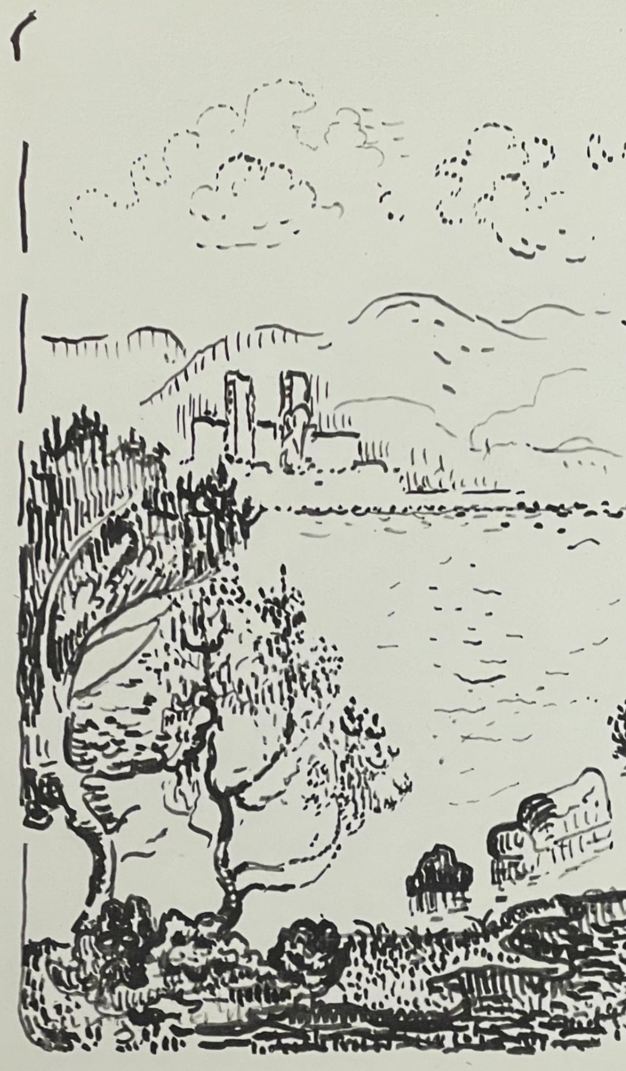 Signac, Antibes, Signac Dessins (après) - Gris Landscape Print par Paul Signac