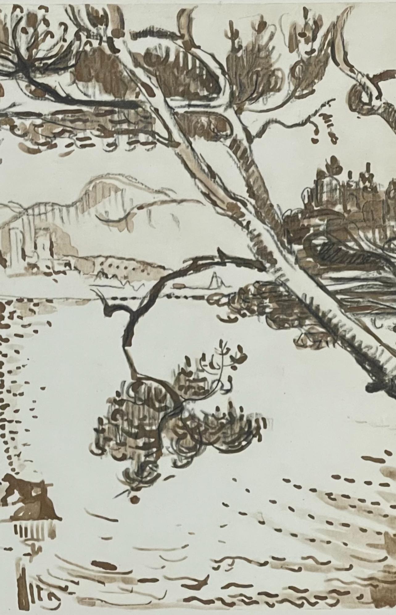 Signac, Antibes, Signac Dessins (après) - Gris Landscape Print par Paul Signac