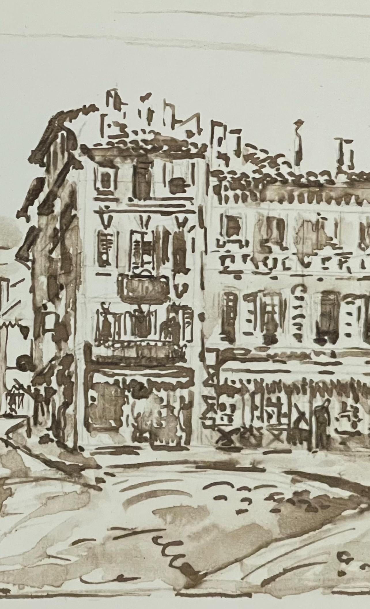 Signac, Avignon. Le motif de Jongkind, Signac Dessins (after) - Gray Landscape Print by Paul Signac