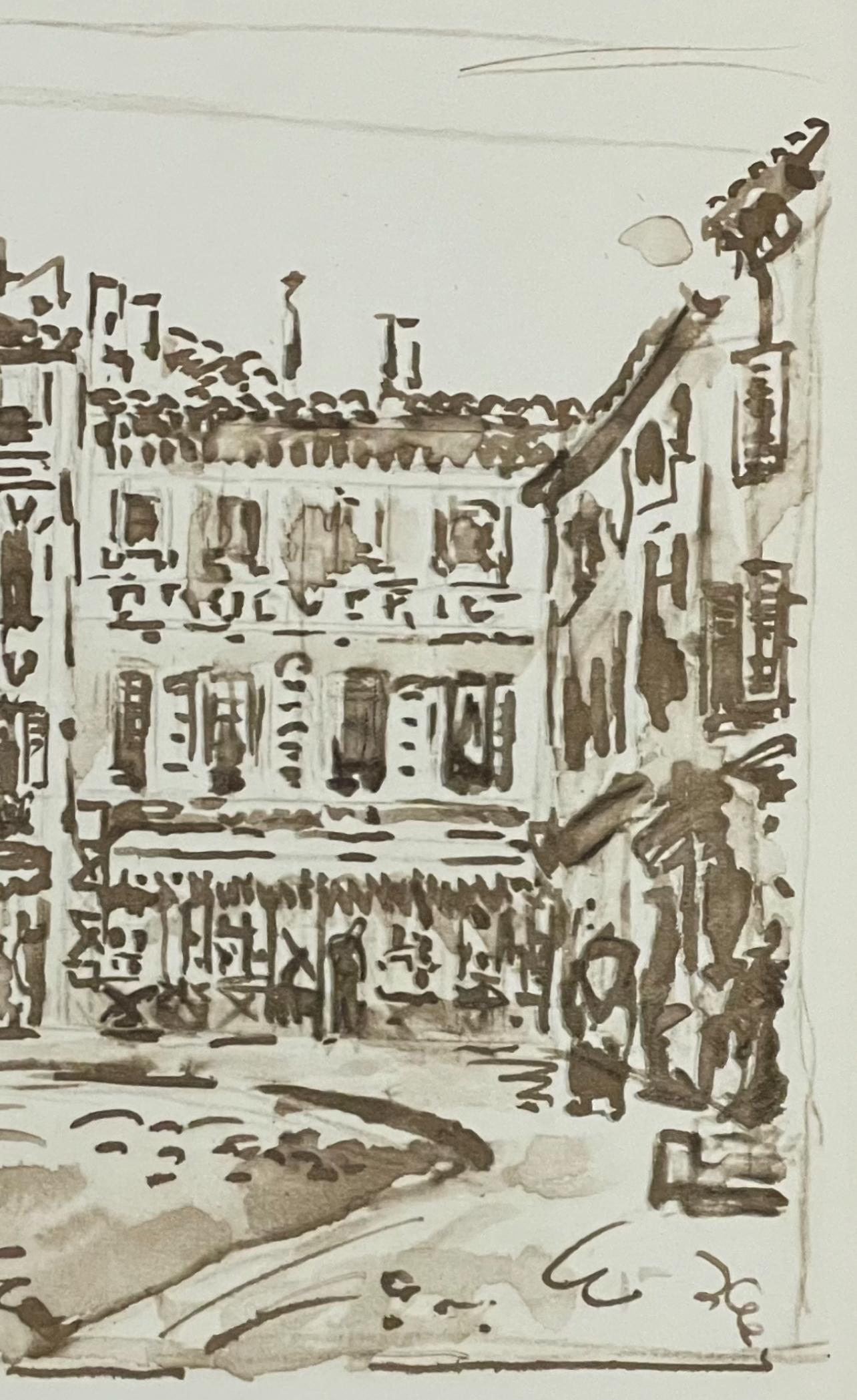 Medium: Lithograph on vélin de Lana paper
Year: 1950
Paper Size: 9.75 x 12.5 inches
Inscription: Unsigned and unnumbered, as issued
Notes: From the album, Signac Dessins, 1950. Published by George Besson, Paris; printed by Les Éditions Braun & Cie,
