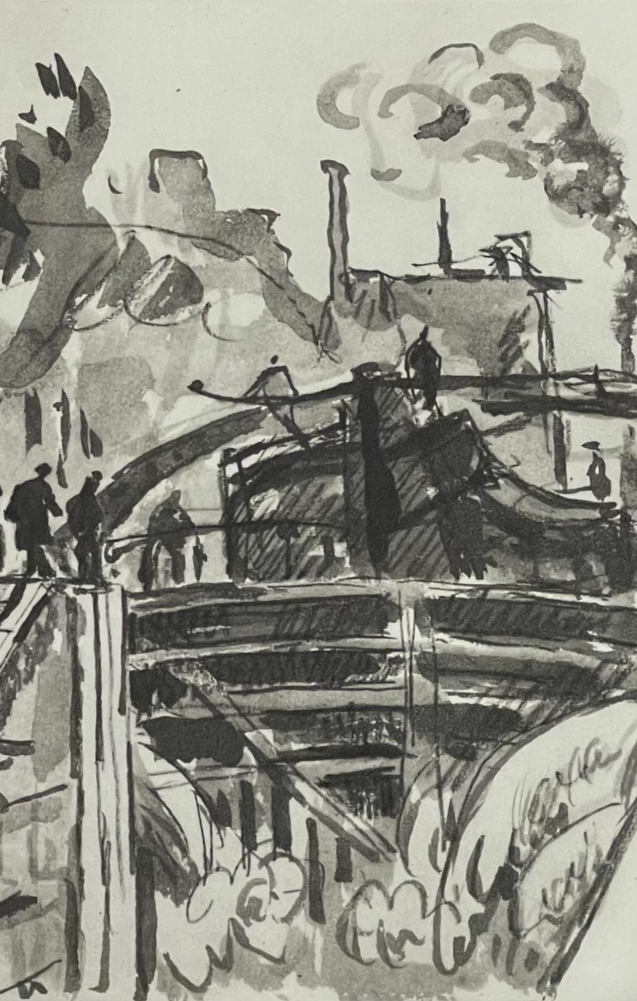 Signac, Canal St-Martin, Signac Dessins (nach) (Impressionismus), Print, von Paul Signac