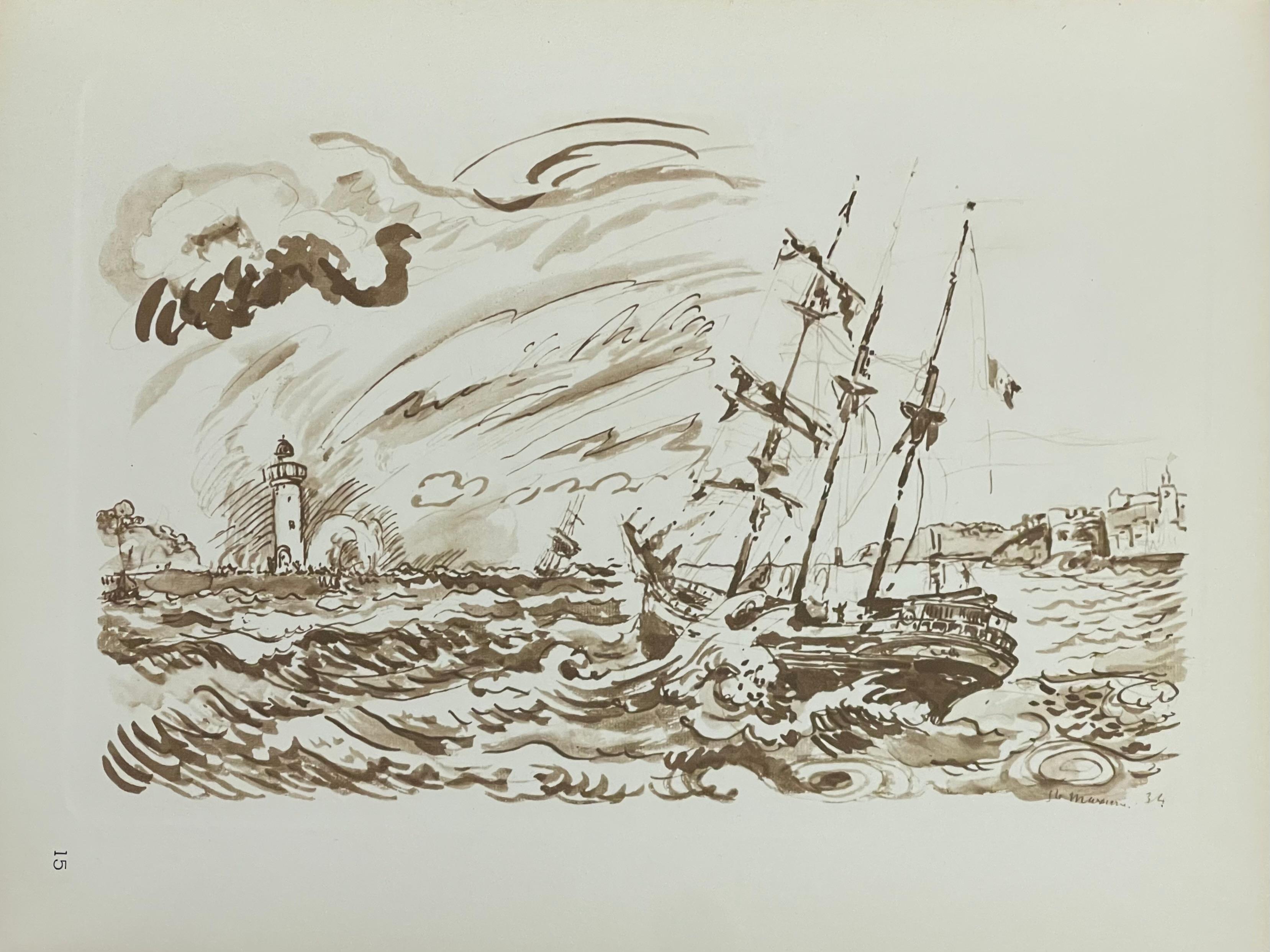 Signac, Le trois-mâts au plein, Signac Dessins (nach) im Angebot 1
