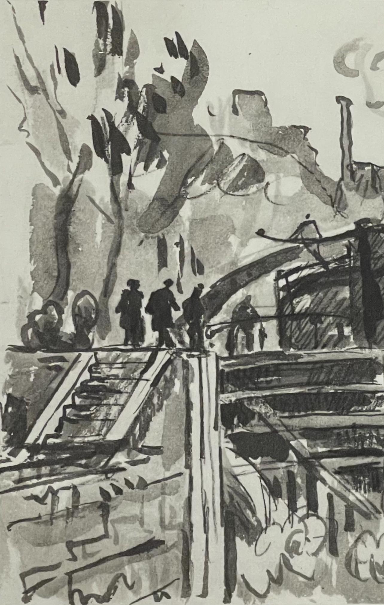 Signac, L'Hôtel du Nord, Signac Dessins (d'après) - Print de Paul Signac