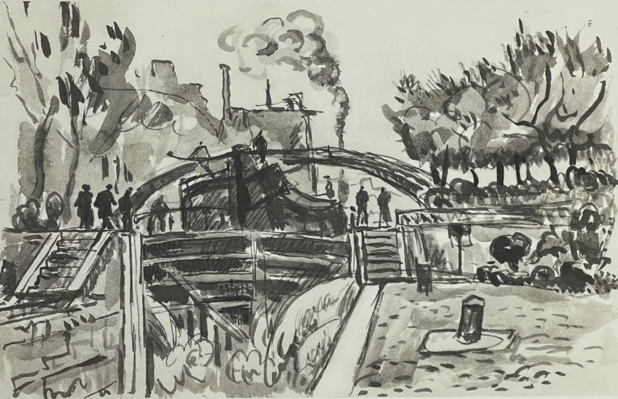 Landscape Print Paul Signac - Signac, L'Hôtel du Nord, Signac Dessins (d'après)
