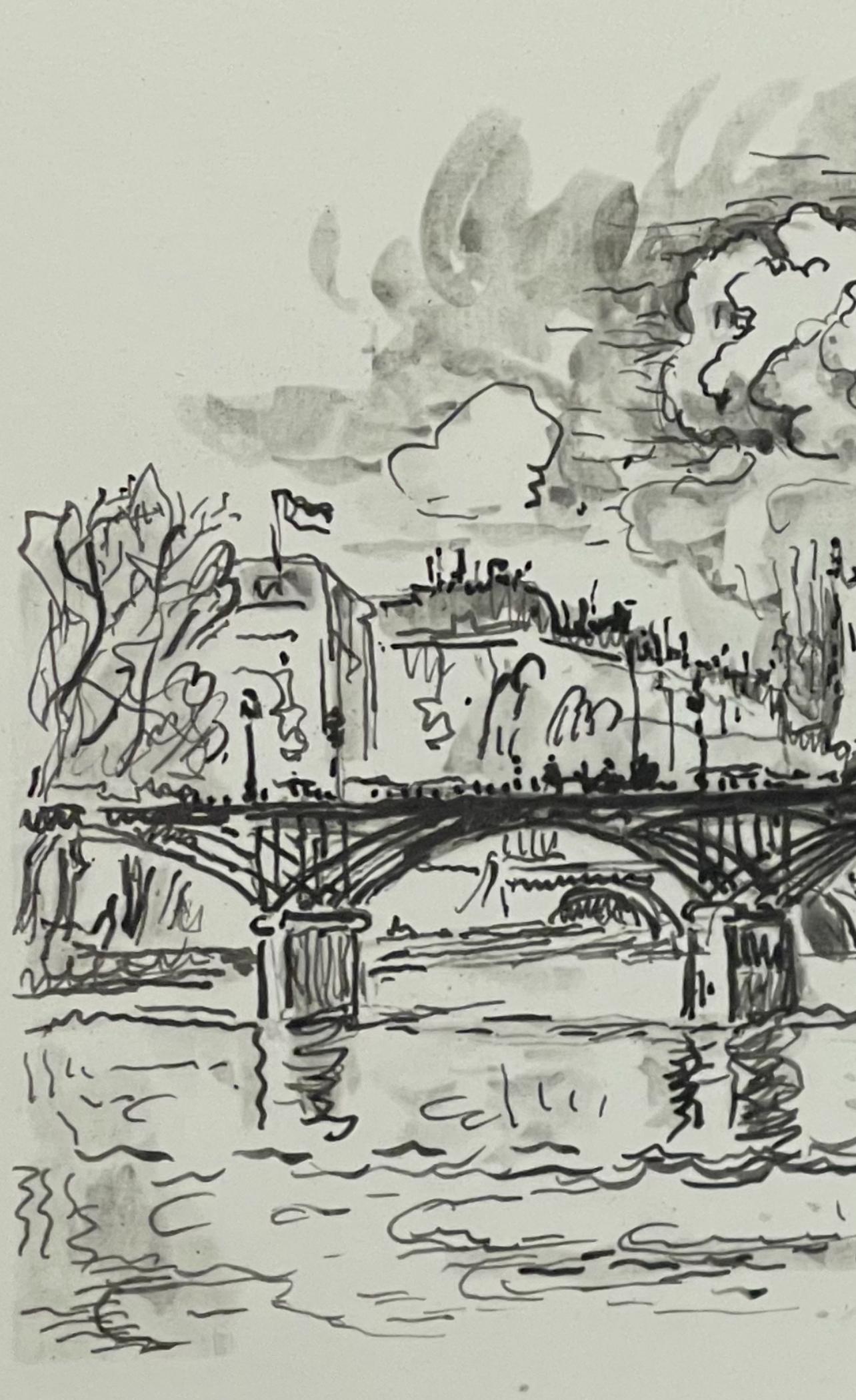 Signac, Pont des Arts, Signac Dessins (nach) – Print von Paul Signac