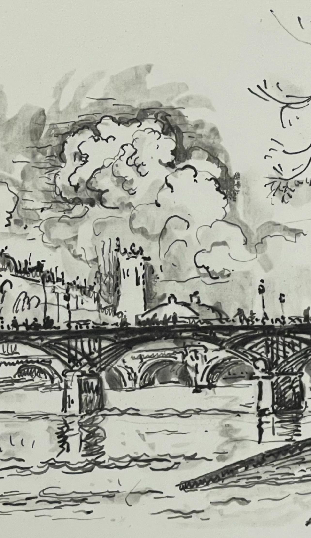 Signac, Pont des Arts, Signac Dessins (nach) (Post-Impressionismus), Print, von Paul Signac