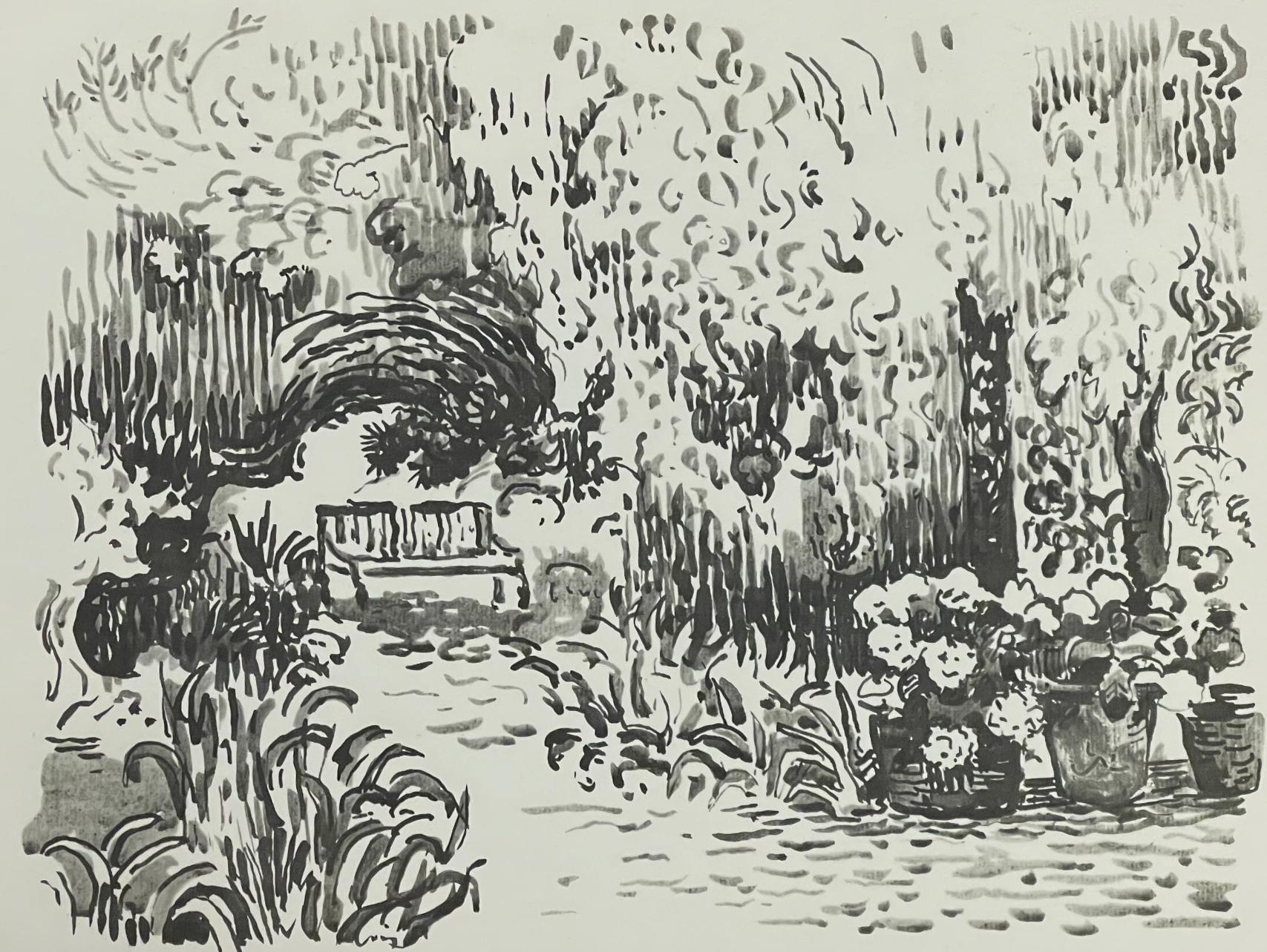 Paul Signac Landscape Print – Signac, St-Tropez. Le Jardin, Signac Dessins (nach)