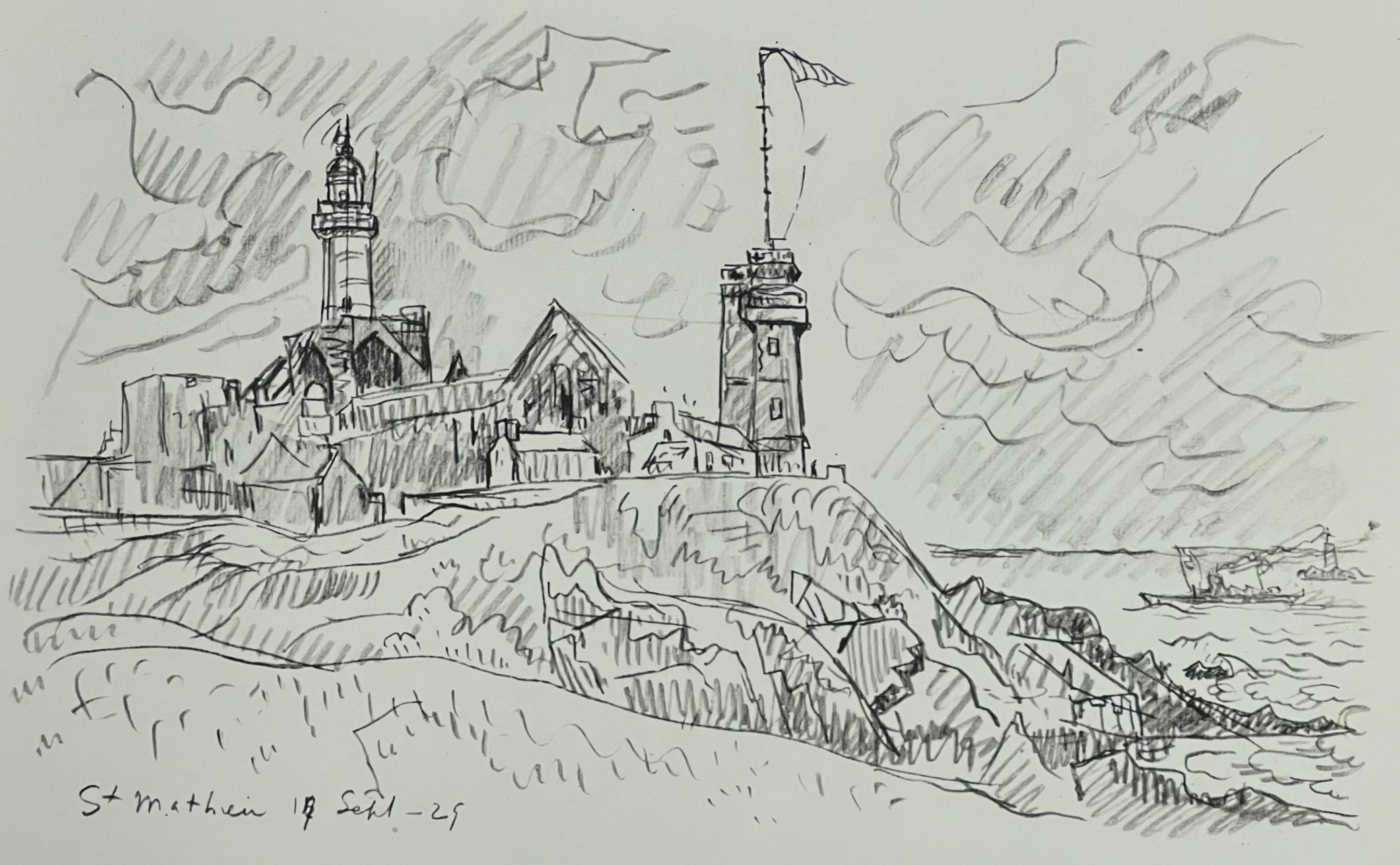 Paul Signac Landscape Print - Signac, St-Matthieu. Le Sémaphore, Signac Dessins (after)
