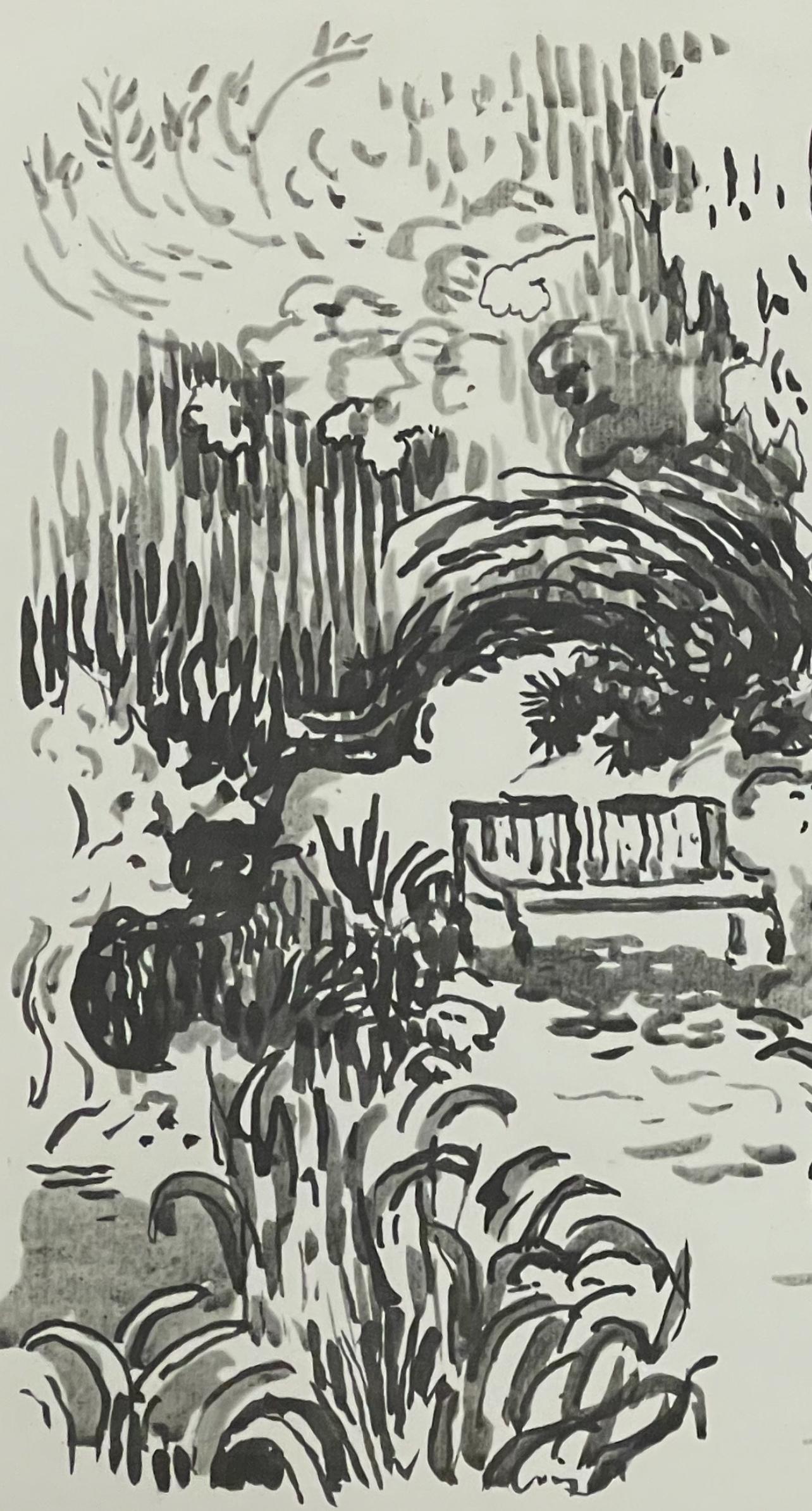 Signac, St-Tropez. Le jardin, Signac Dessins (después) - Print de Paul Signac