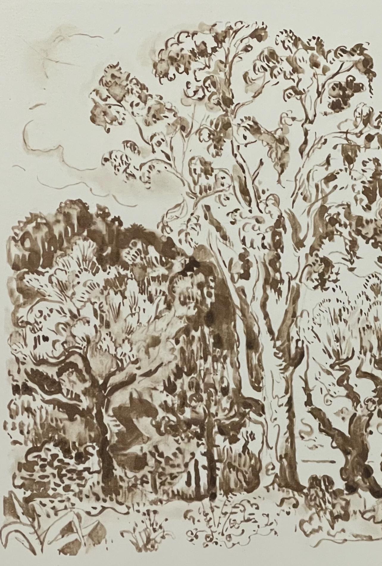 Signac, Antibes. L'eucalyptus, Signac Dessins (après) - Print de Paul Signac