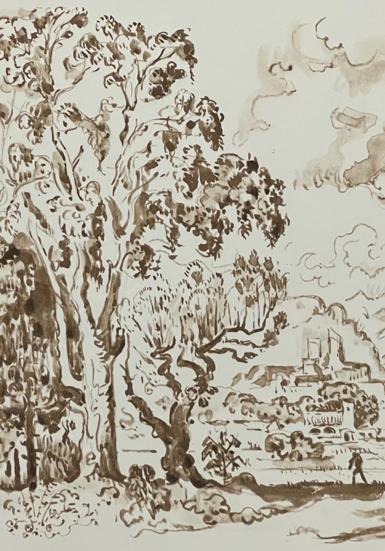 Signac, Antibes. L'eucalyptus, Signac Dessins (nach) (Impressionismus), Print, von Paul Signac