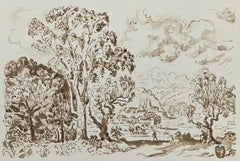 Retro Signac, Antibes. L'eucalyptus, Signac Dessins (after)