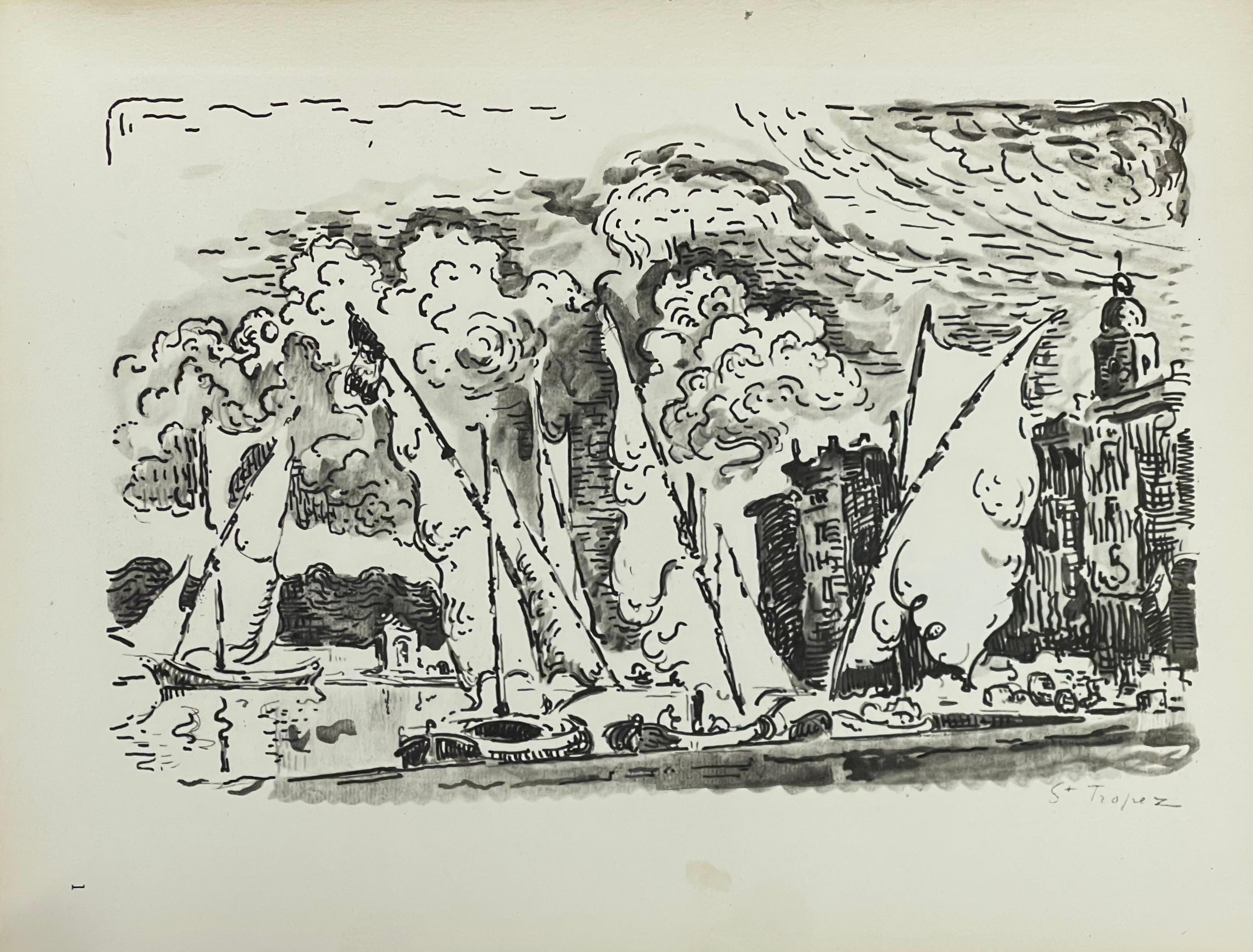 Signac, St-Tropez, Signac Dessins (after) For Sale 3