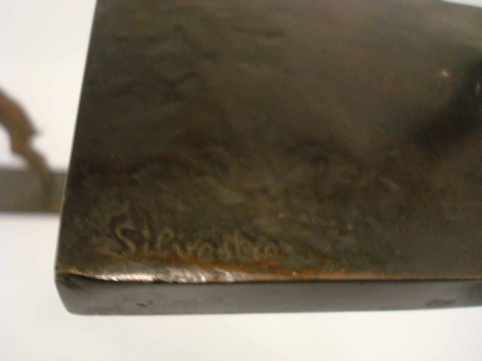 Paul Silvestre French Art Deco Bronze Lamb Bookends For Sale 2