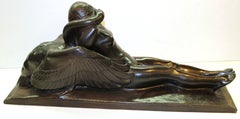 Paul Silvestre Scultura di Leda e il Cigno in Bronzo