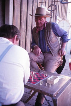 John Wayne Playing Chess Fine Art Print