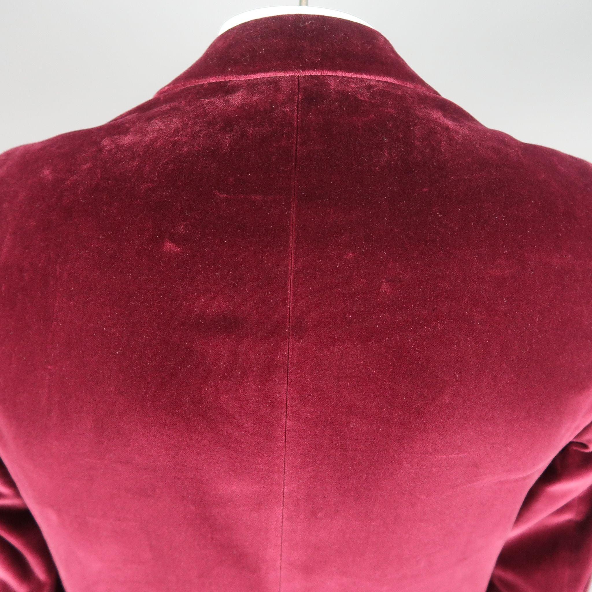 PAUL SMITH 40 Long Burgundy Velvet Notch Lapel Sport Coat Jacket For Sale 2