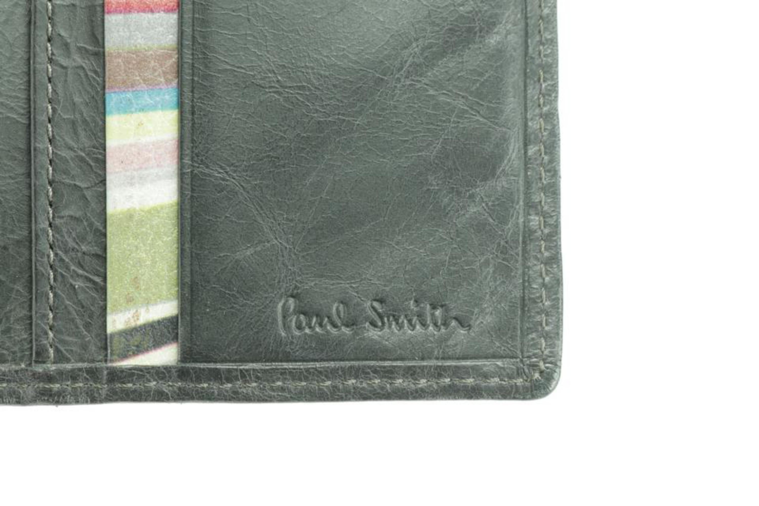 Paul Smith - Portefeuille à rabat long en cuir noir bifold 0M46 en vente 5
