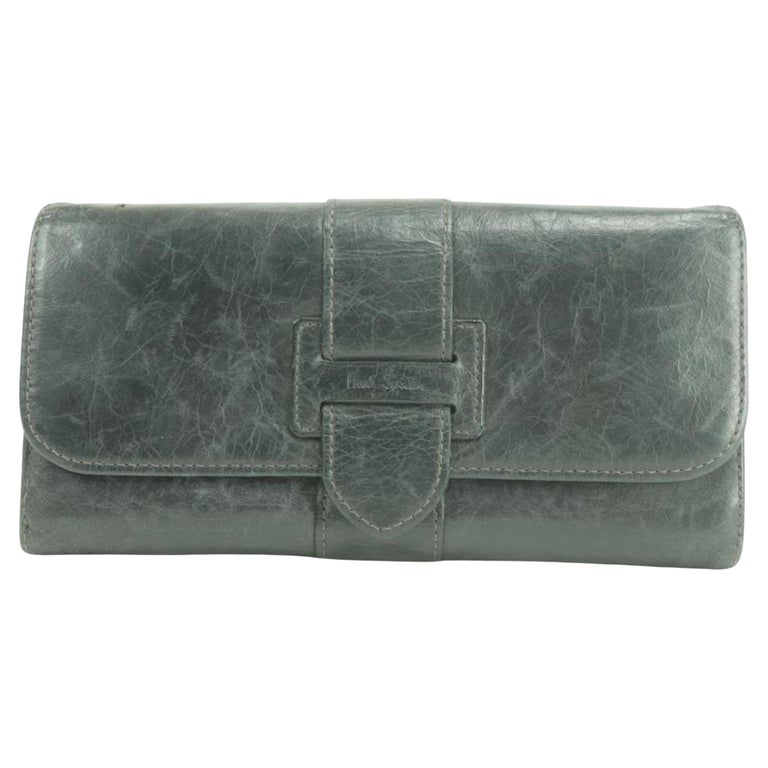 Paul Smith Belt Long Flap Wallet Black Leather Bifold 0M46 For Sale at  1stDibs