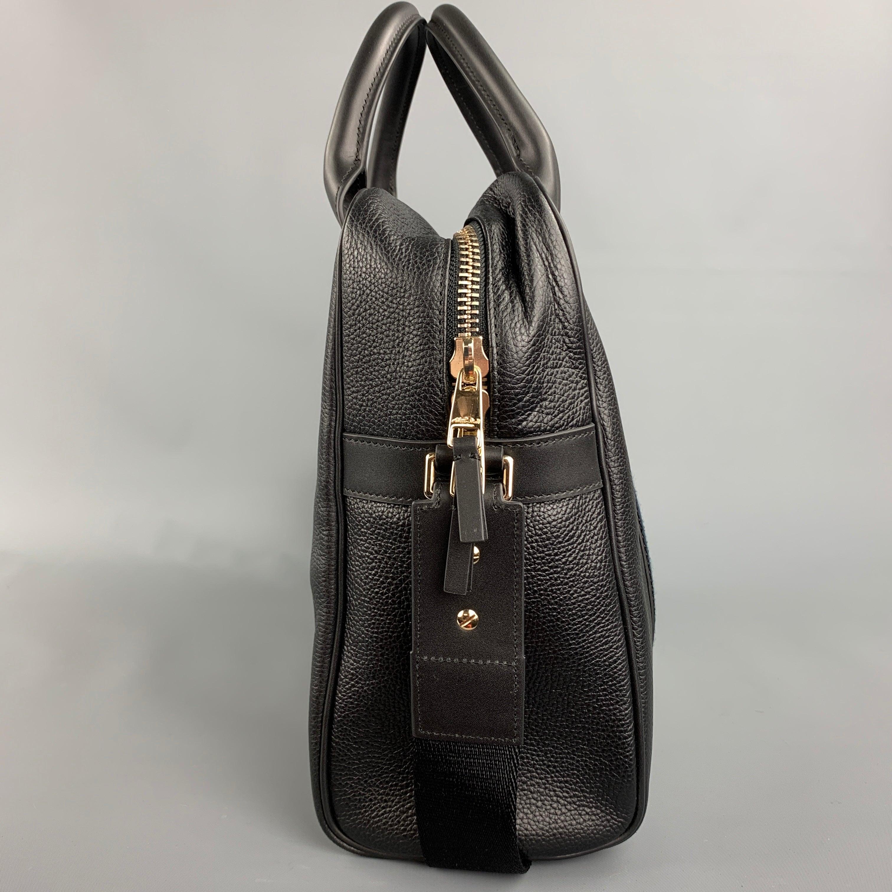 PAUL SMITH Black Pebble Grain Leather Briefcase Bag For Sale 1