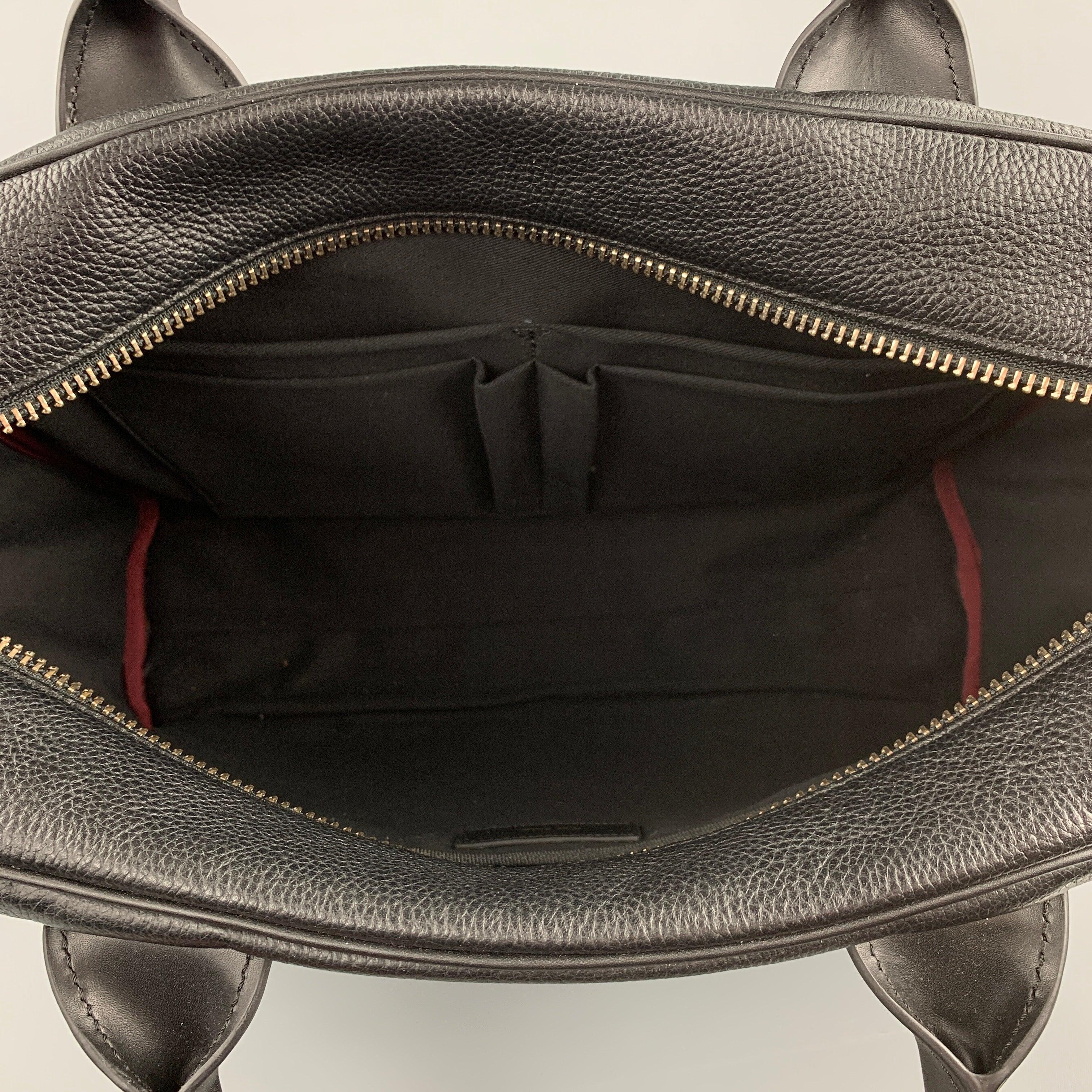 PAUL SMITH Black Pebble Grain Leather Briefcase Bag For Sale 3