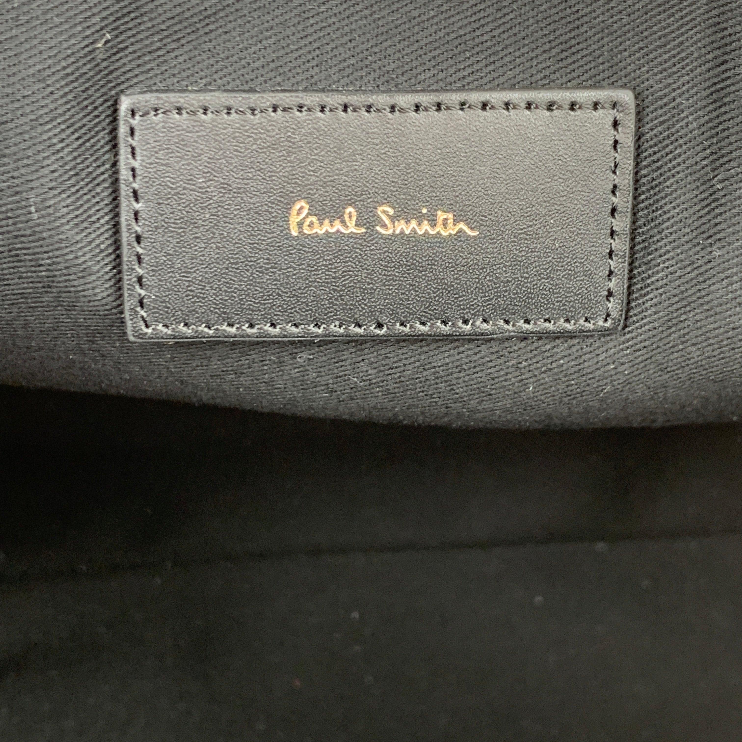 PAUL SMITH Black Pebble Grain Leather Briefcase Bag For Sale 4