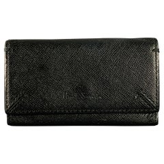 PAUL SMITH Porte-clés en cuir Saffiano noir