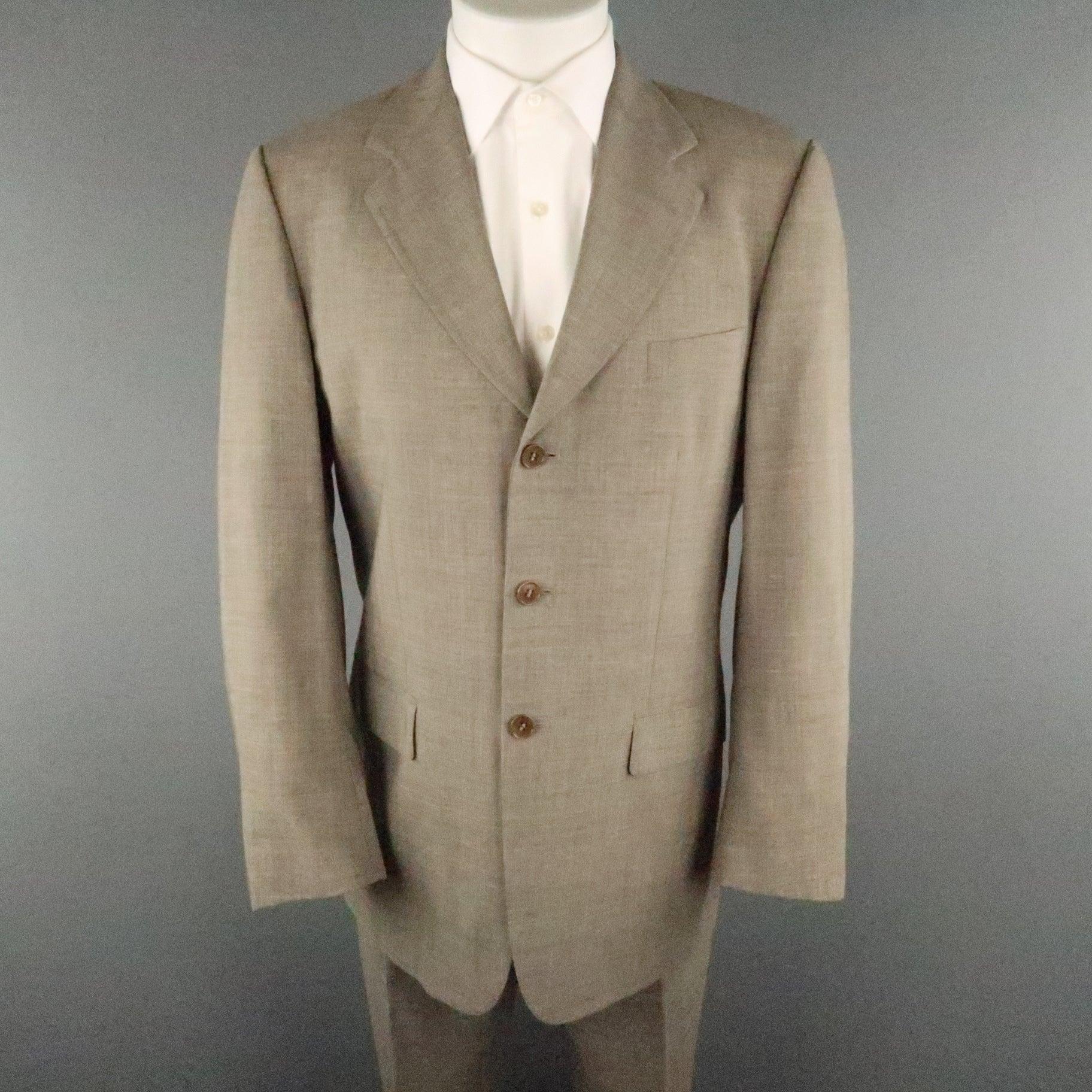 PAUL SMITH Chest Size 40 Brown Solid Rayon Notch Lapel Sport Coat In Good Condition For Sale In San Francisco, CA