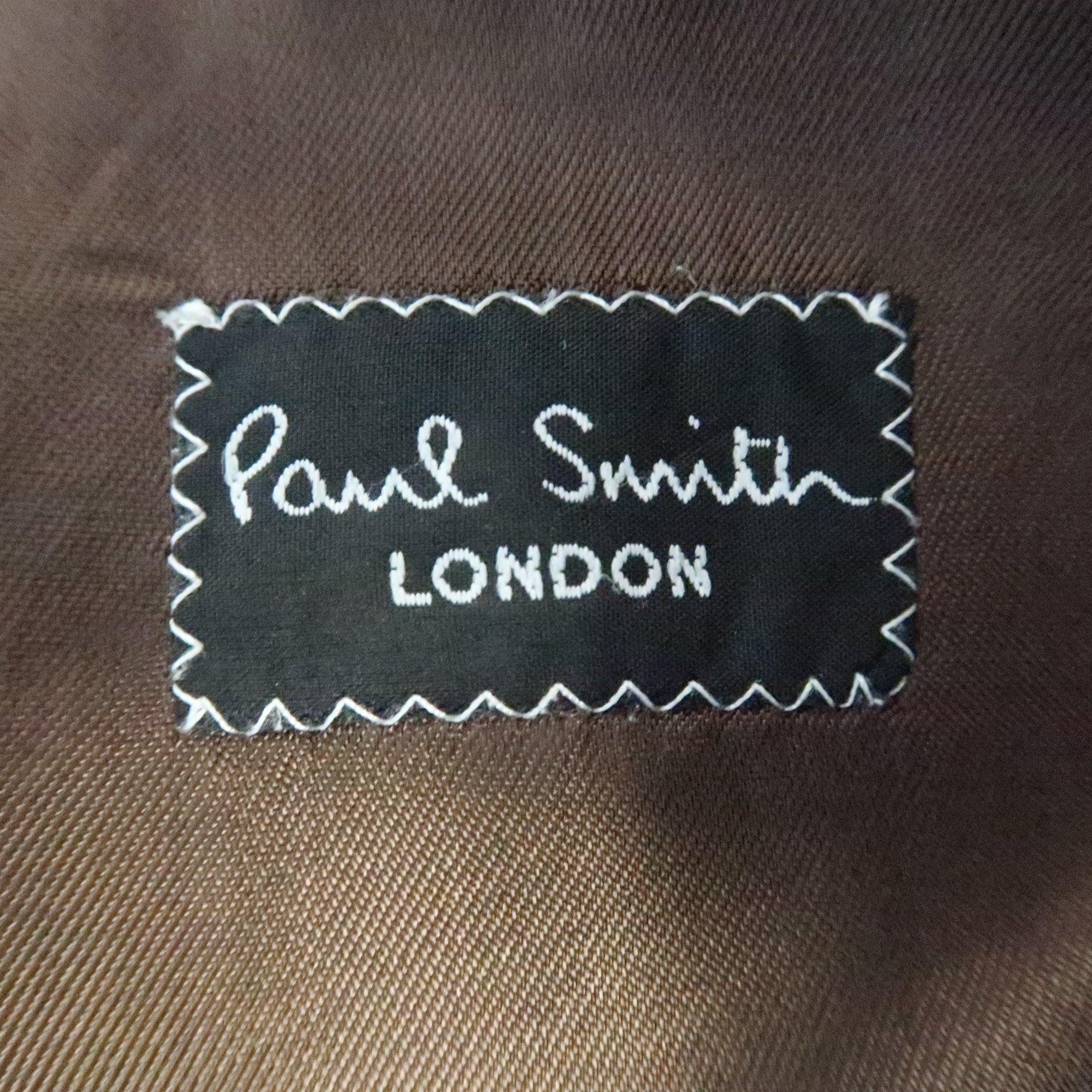 PAUL SMITH Chest Size 40 Gray & Blue Stripe Viscose Notch Lapel 34 30 Suit For Sale 5