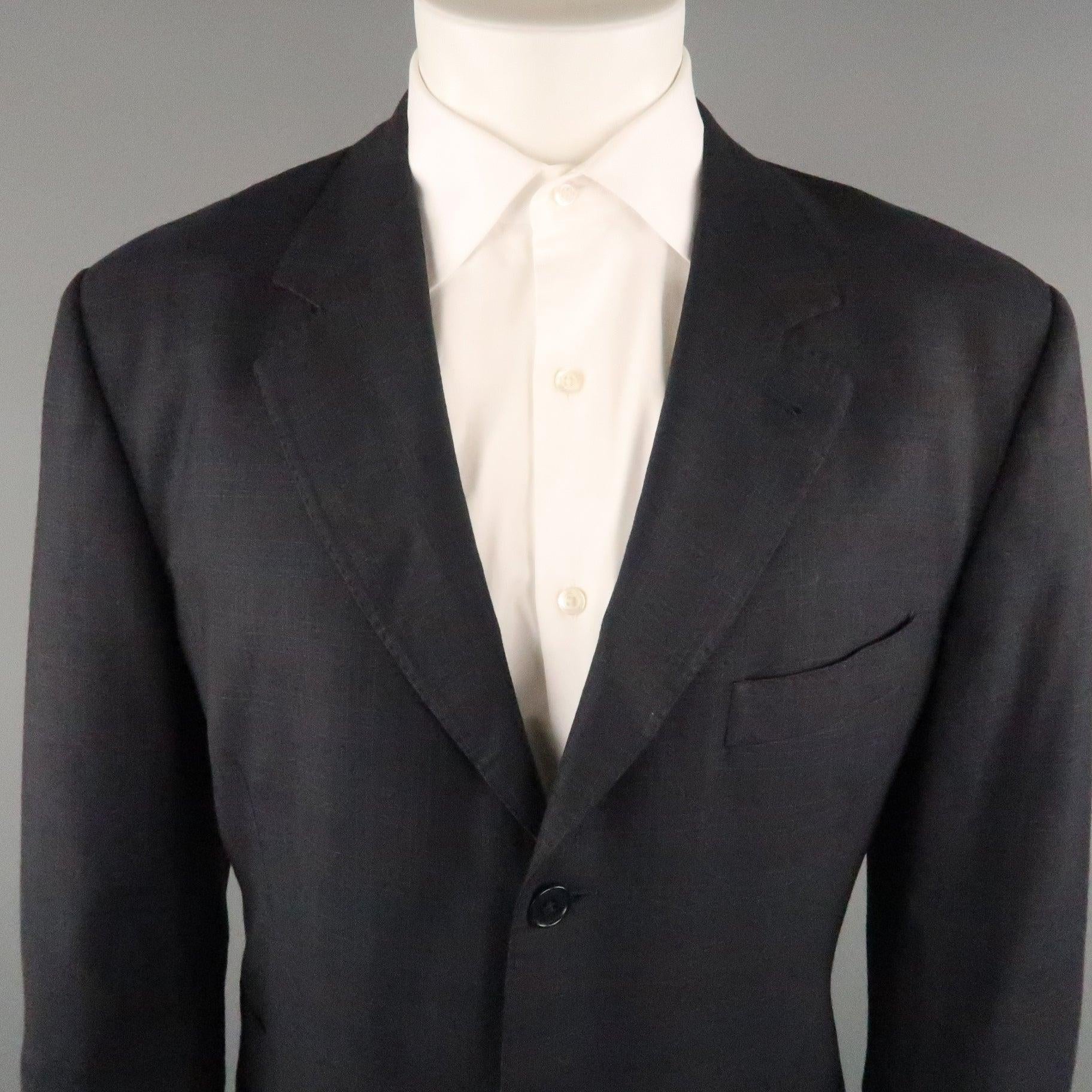 PAUL SMITH Chest Size 42 Charcoal Plaid Wool Notch Lapel 34 32 Suit In Excellent Condition For Sale In San Francisco, CA