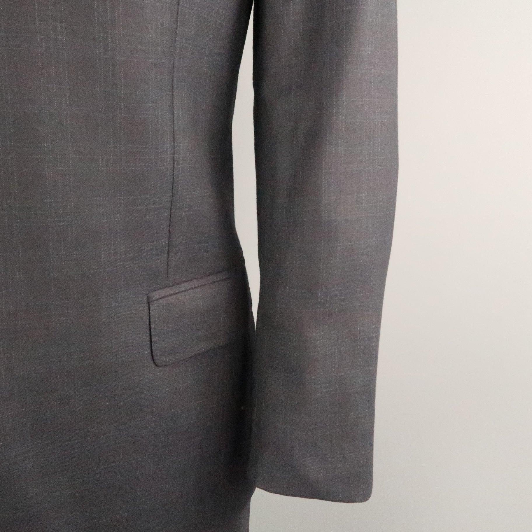 PAUL SMITH Chest Size 42 Charcoal Plaid Wool Notch Lapel 34 32 Suit For Sale 1