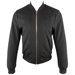 PAUL SMITH Chest Size M Black Wool / Cashmere Zip Up Bomber Jacket