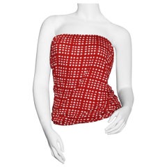 Paul Smith crop top in red and white vichy pattern 
