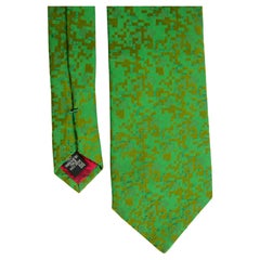 PAUL SMITH Green Silk Neck Tie Made in Italy
