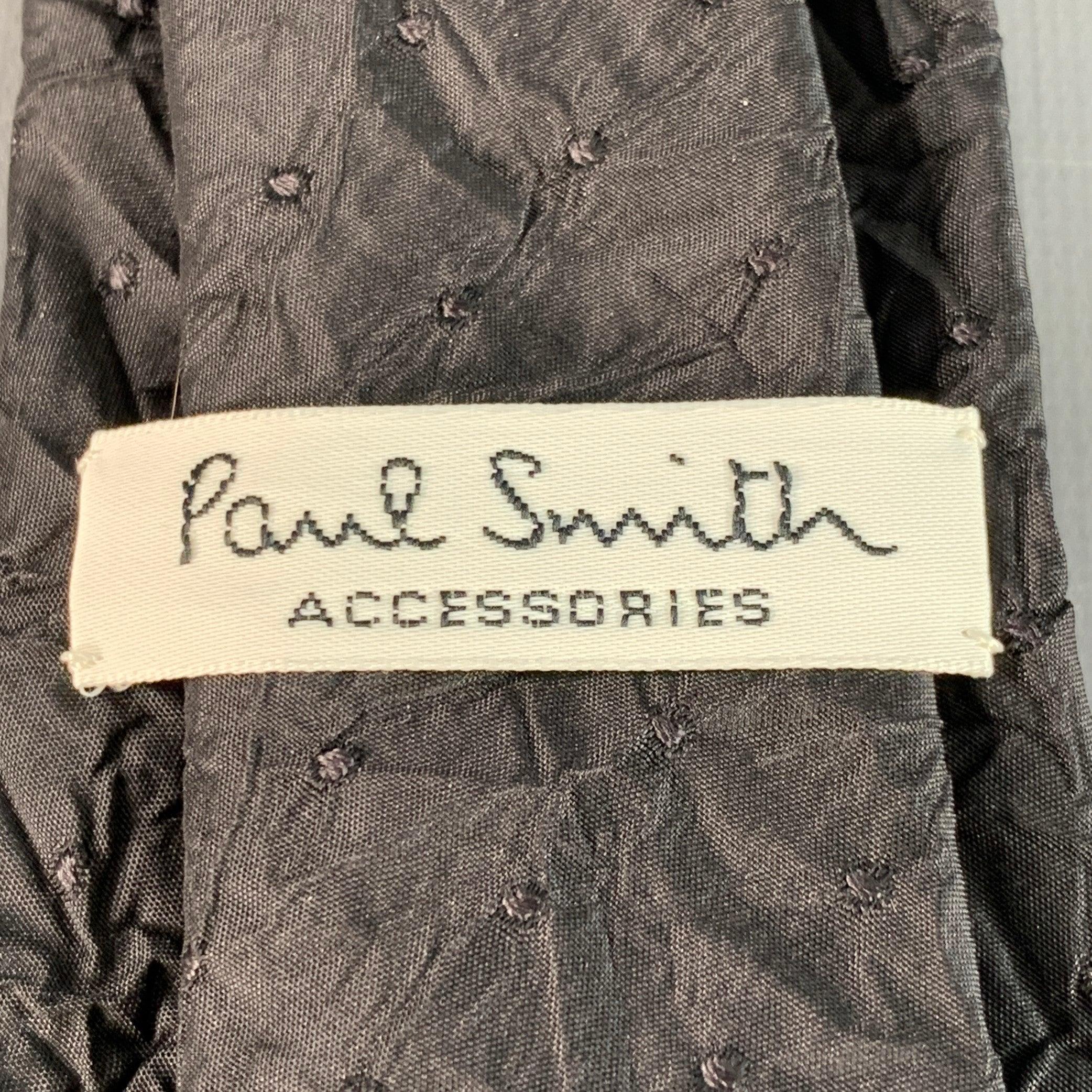 Noir Cravate en soie noire à pois froissés PAUL SMITH Taille unique en vente