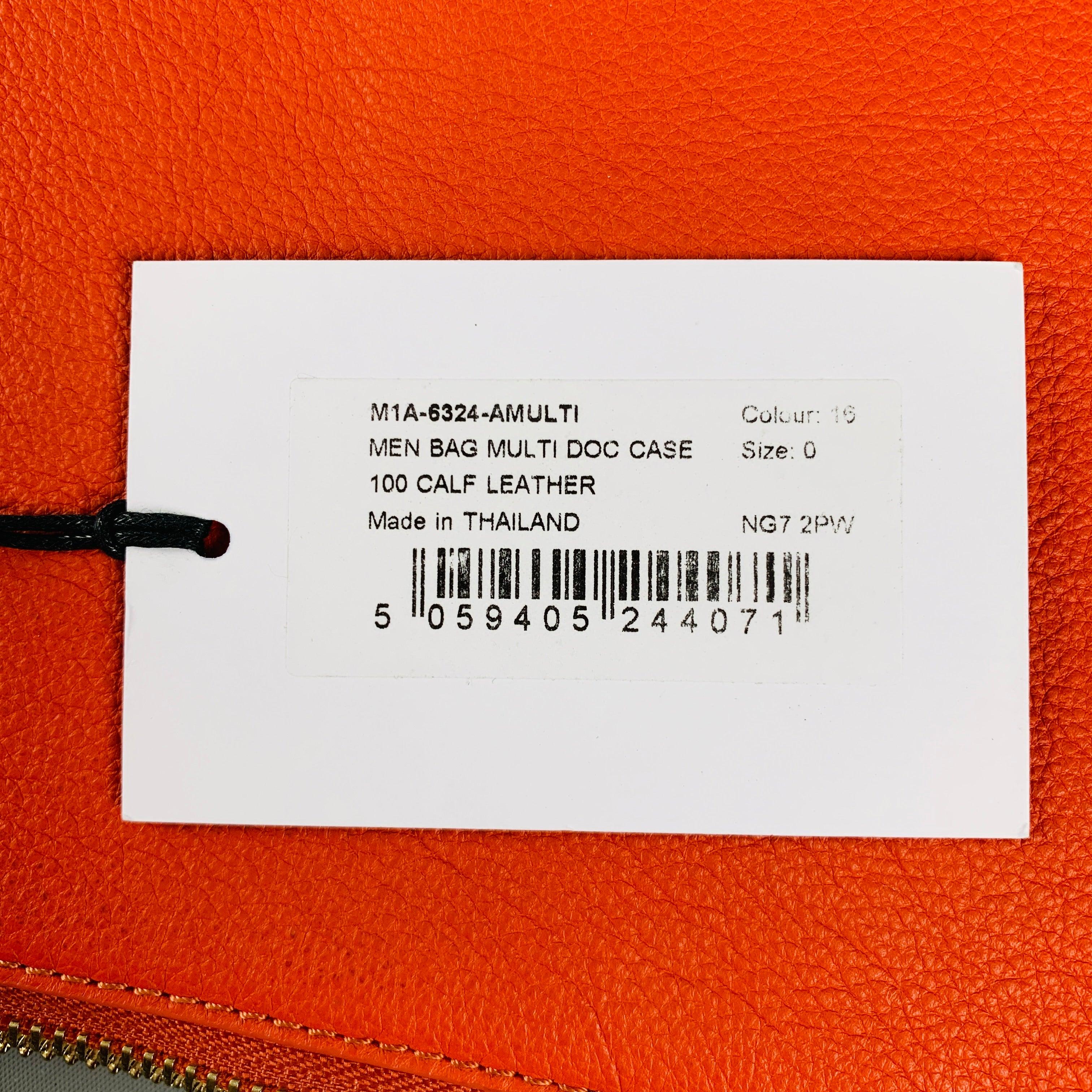 PAUL SMITH Orange Solid Leather Document Holder Bags 6