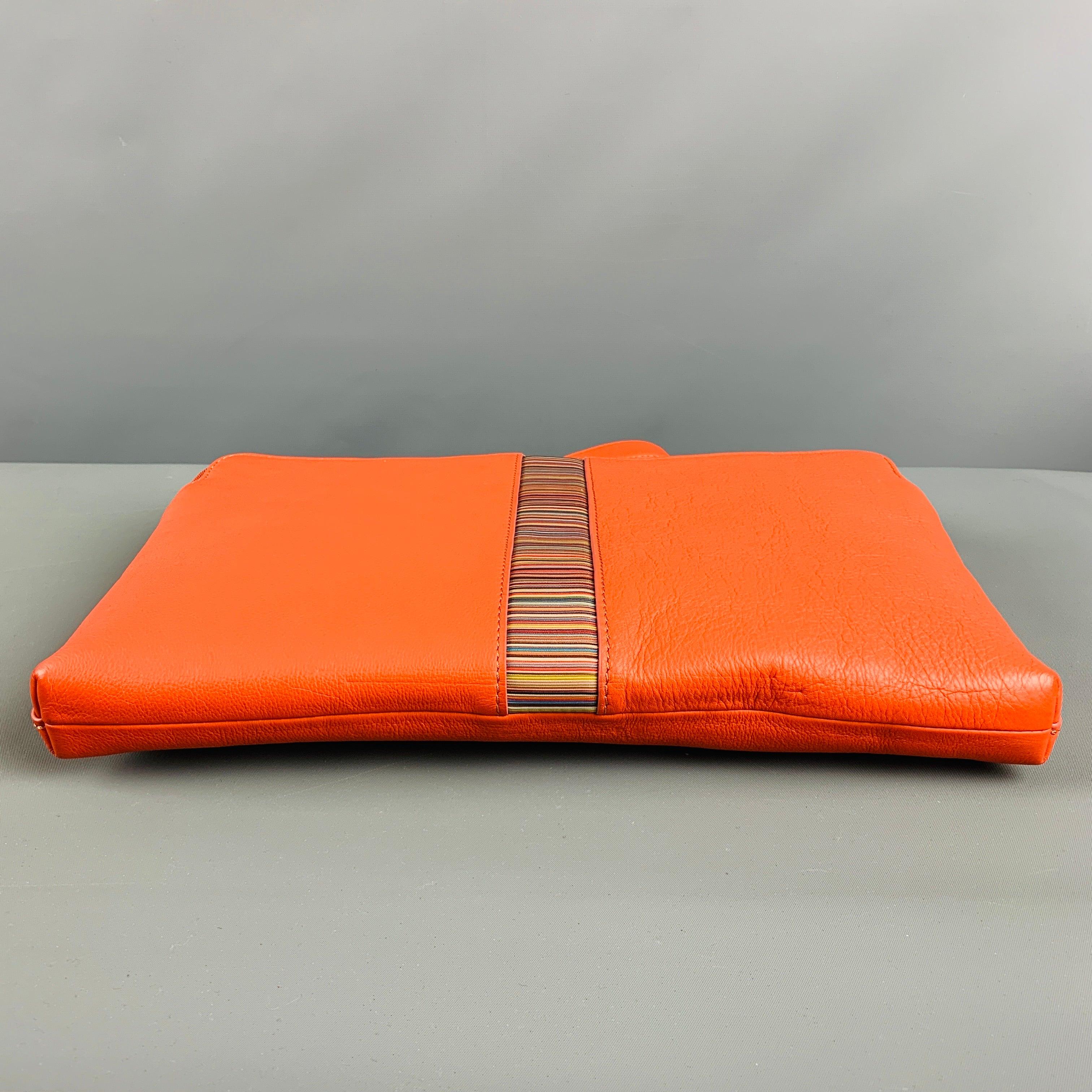 PAUL SMITH Orange Solid Leather Document Holder Bags 1