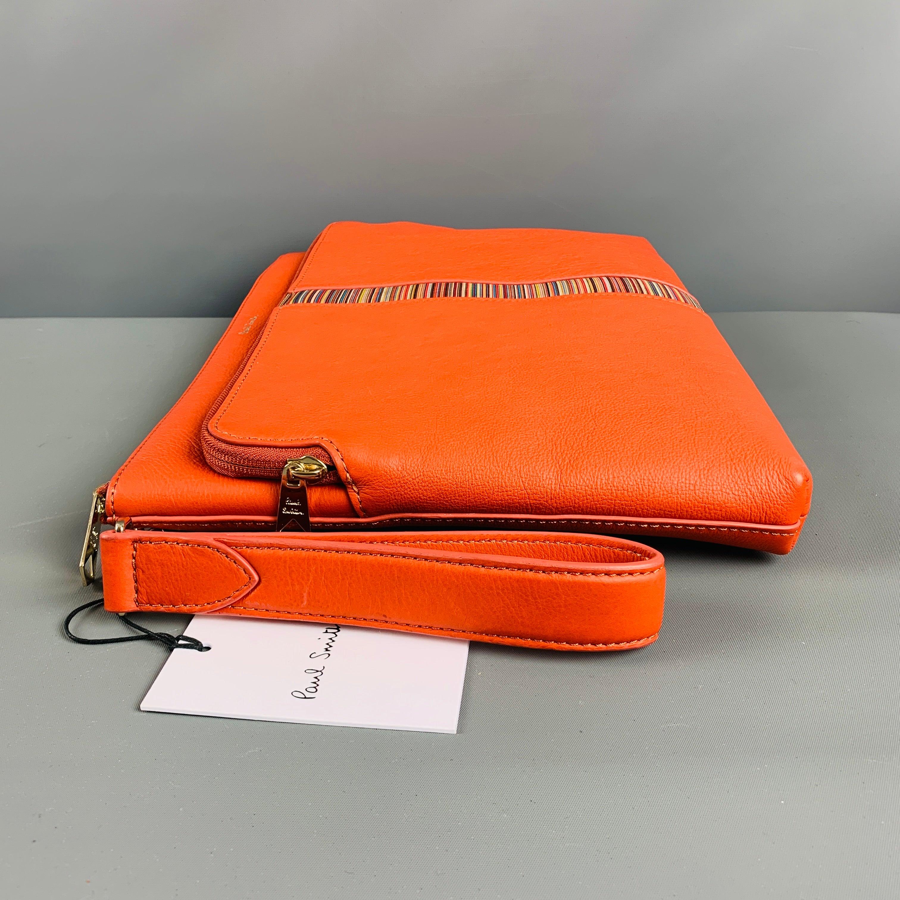 PAUL SMITH Orange Solid Leather Document Holder Bags 2