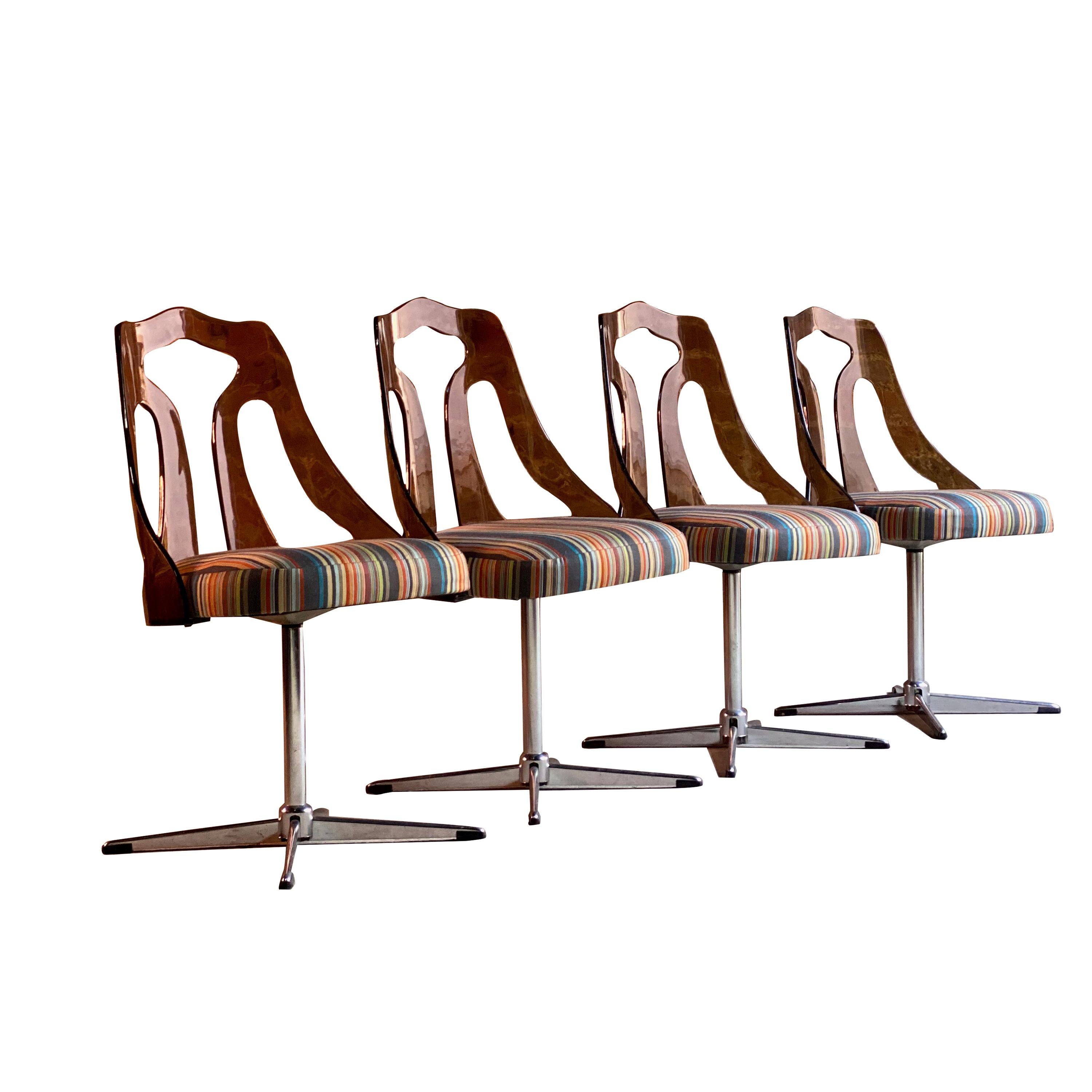 Paul Smith Ottoman Maharam Dining Chairs Set of Four circa 1960s Magnificent Set