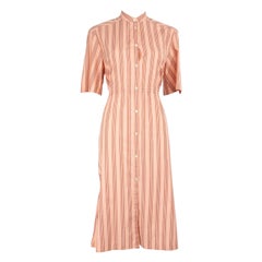 Paul Smith Pink Striped Midi Chemisier Dress Size S