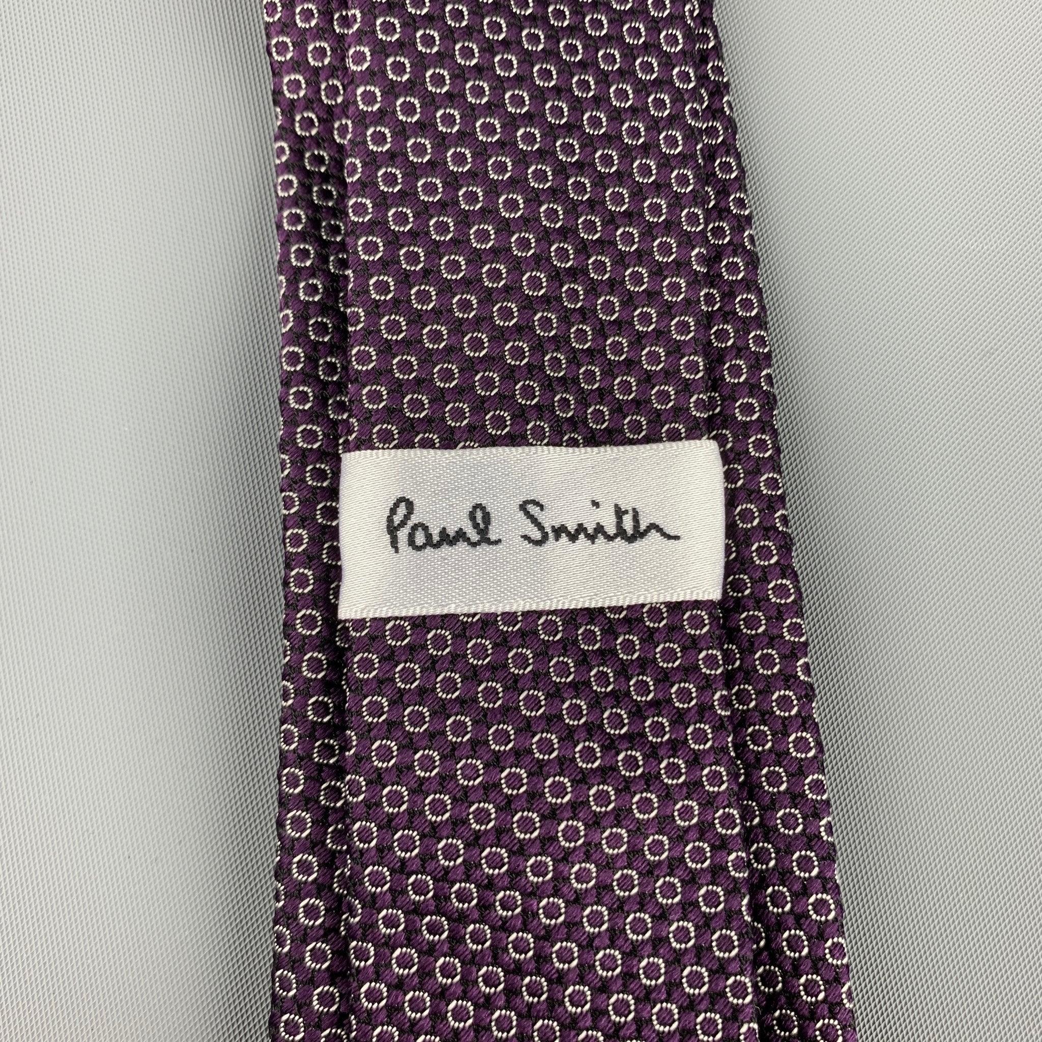 Men's PAUL SMITH Purple Dot Silk Tie For Sale