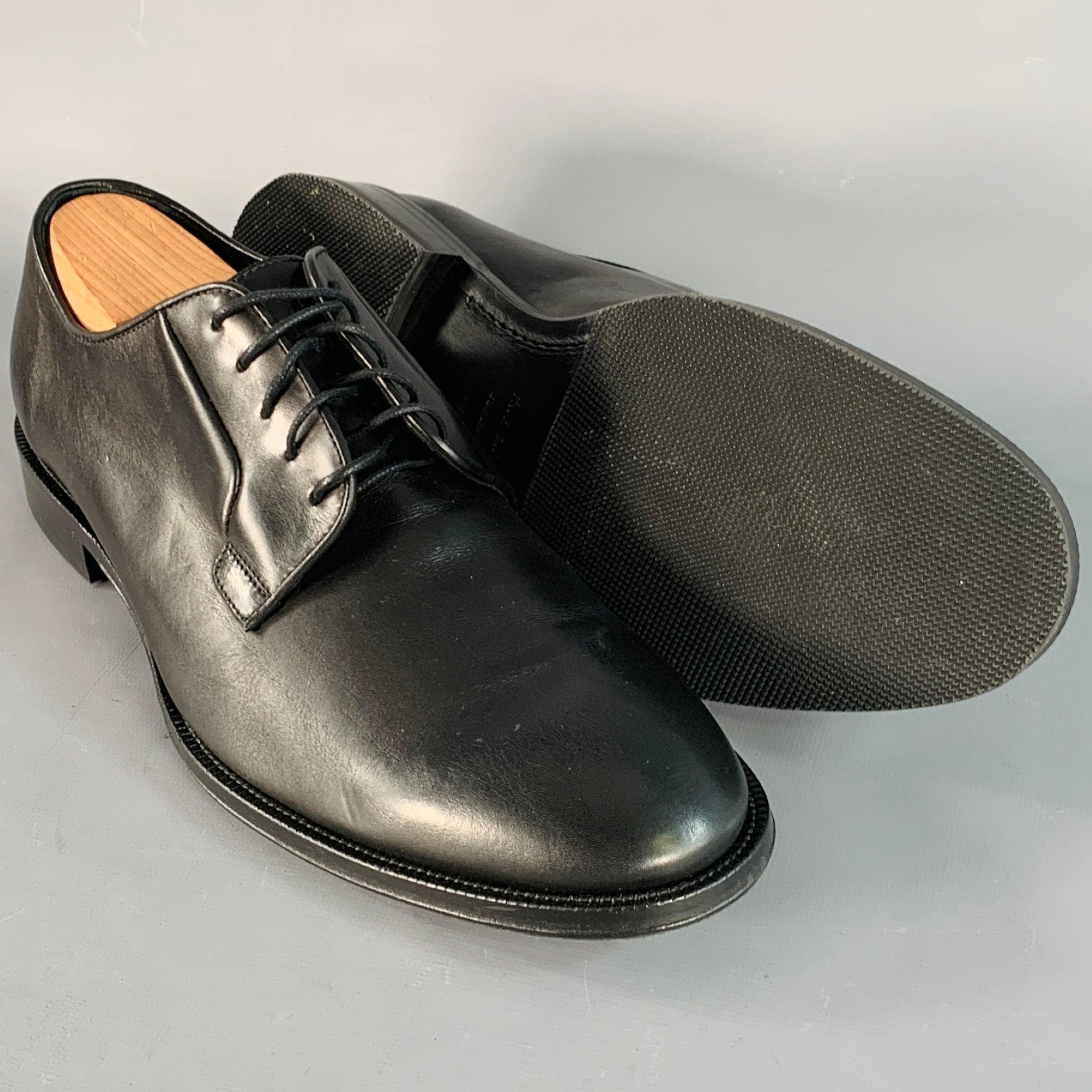 PAUL SMITH Taille 10 Derby en cuir noir Chaussures de voyage à lacets souples Pour hommes en vente