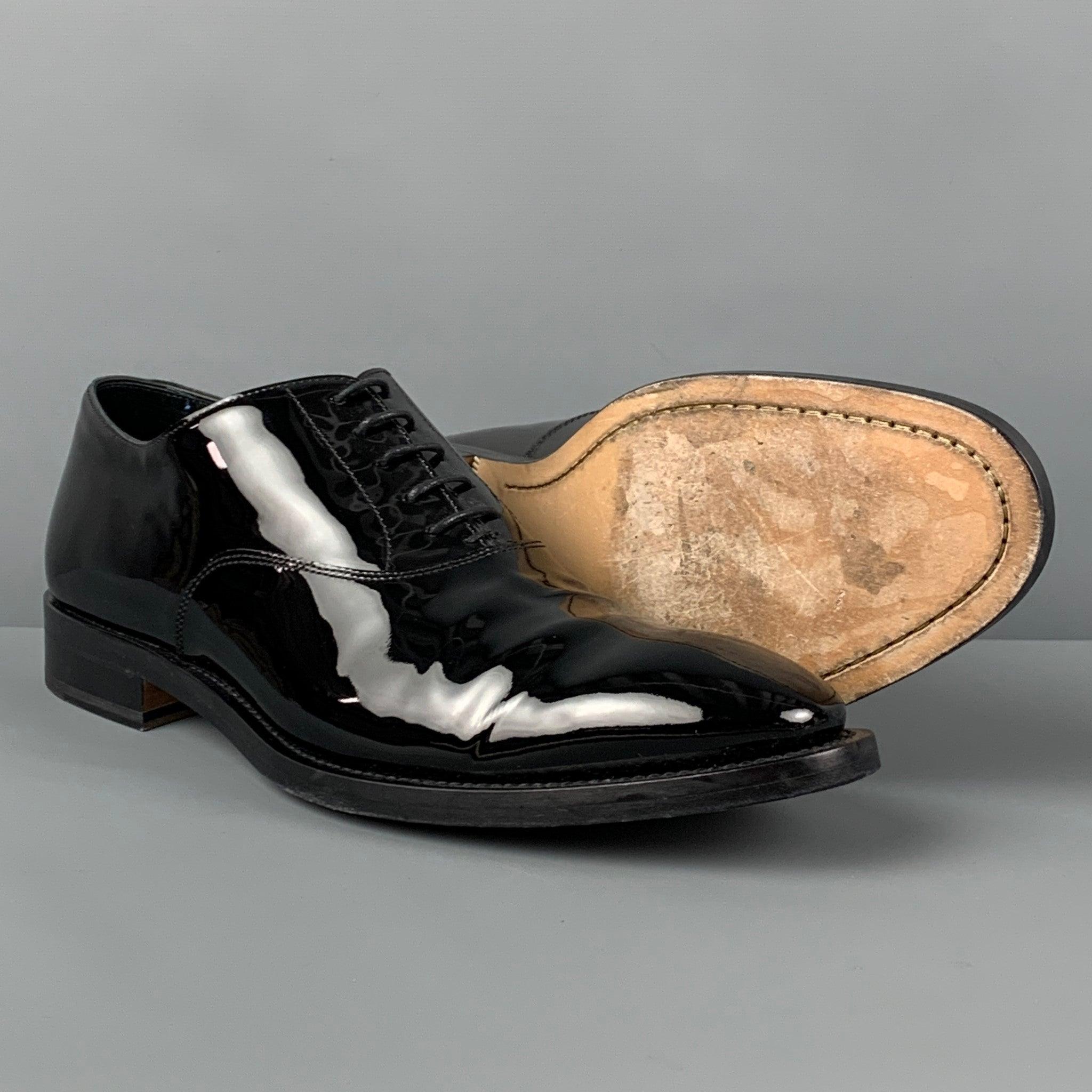 PAUL SMITH Size 10 Black Leather Lace Up Shoes In Good Condition For Sale In San Francisco, CA