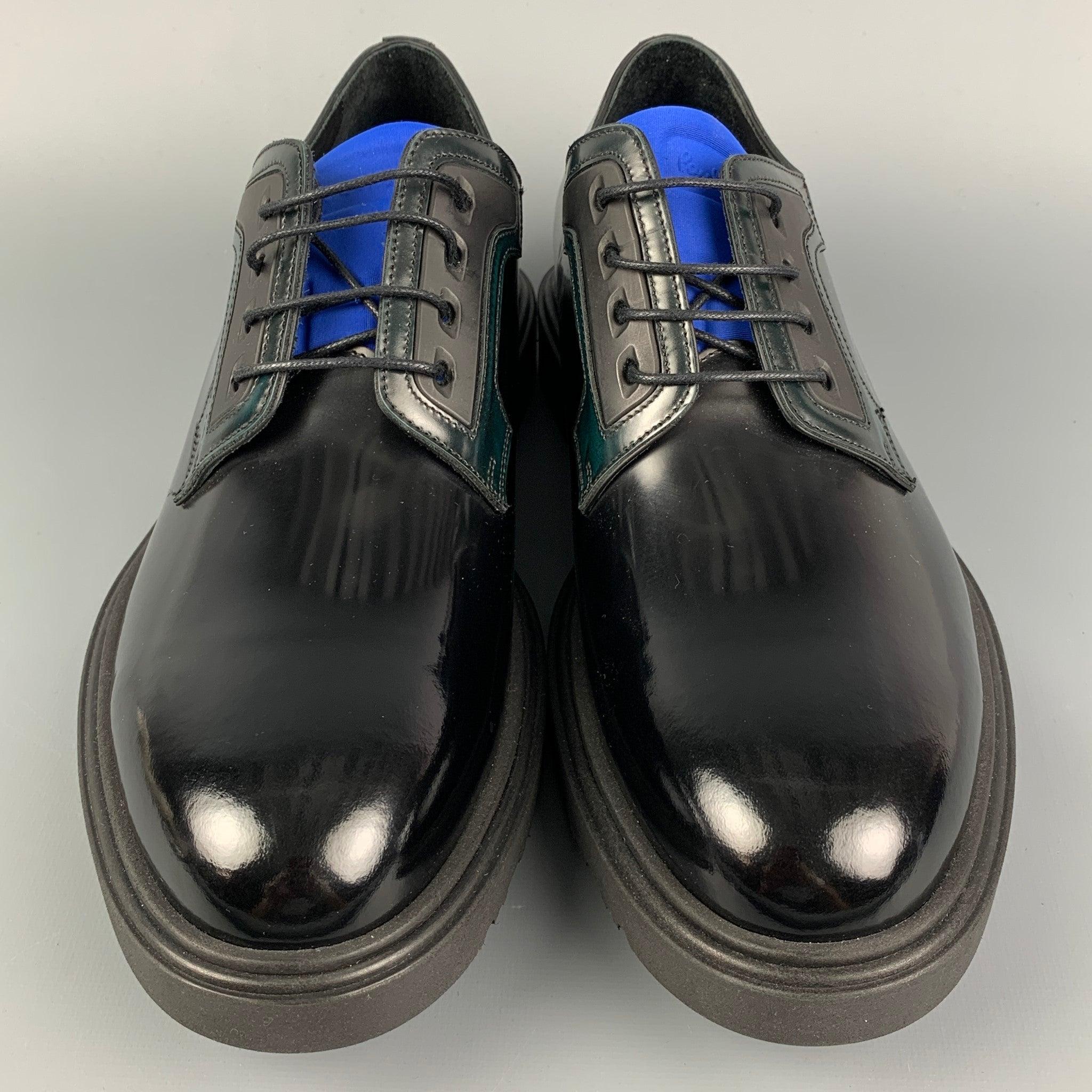 Men's PAUL SMITH Size 10 Black Leather Lace Up Shoes For Sale