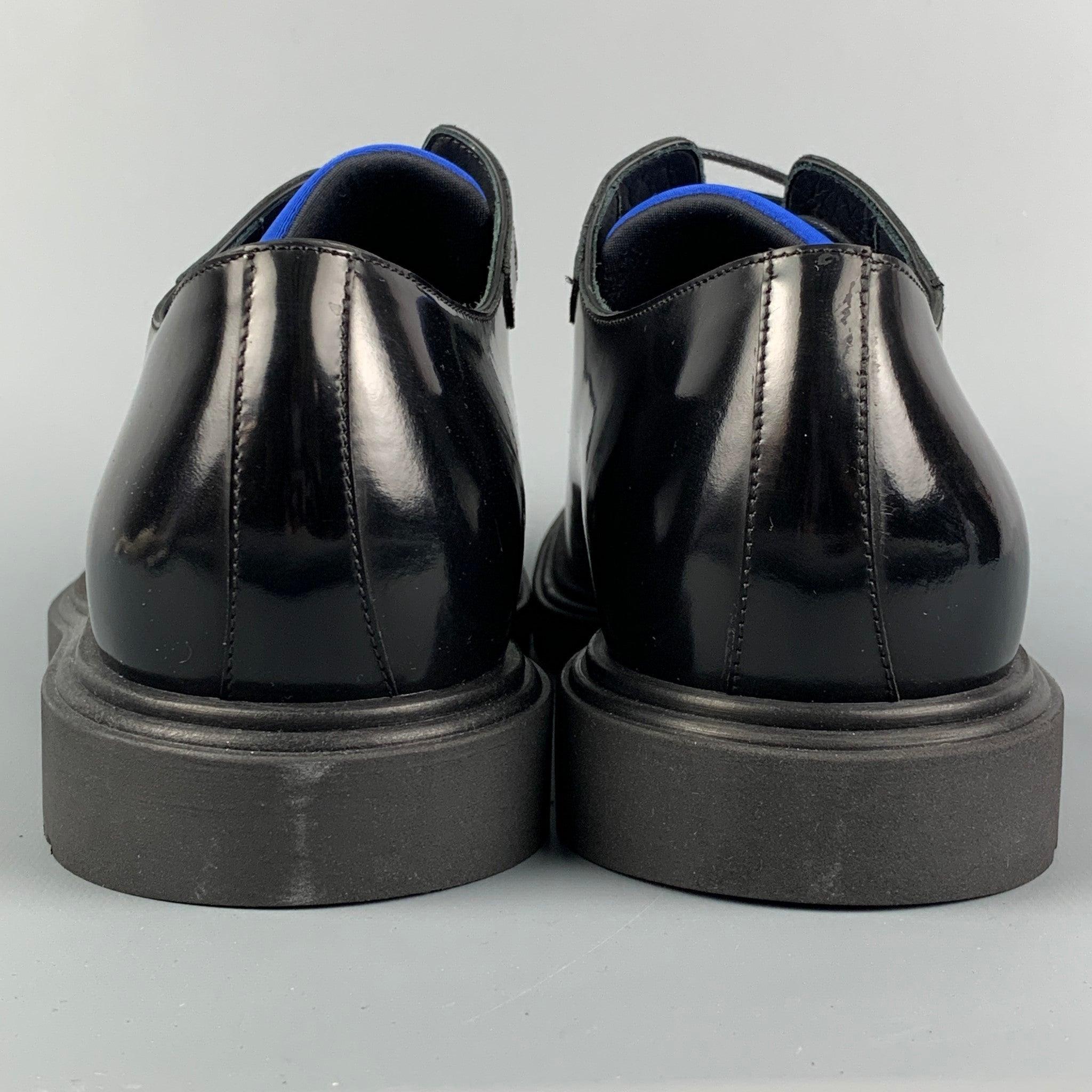 PAUL SMITH Size 10 Black Leather Lace Up Shoes For Sale 1