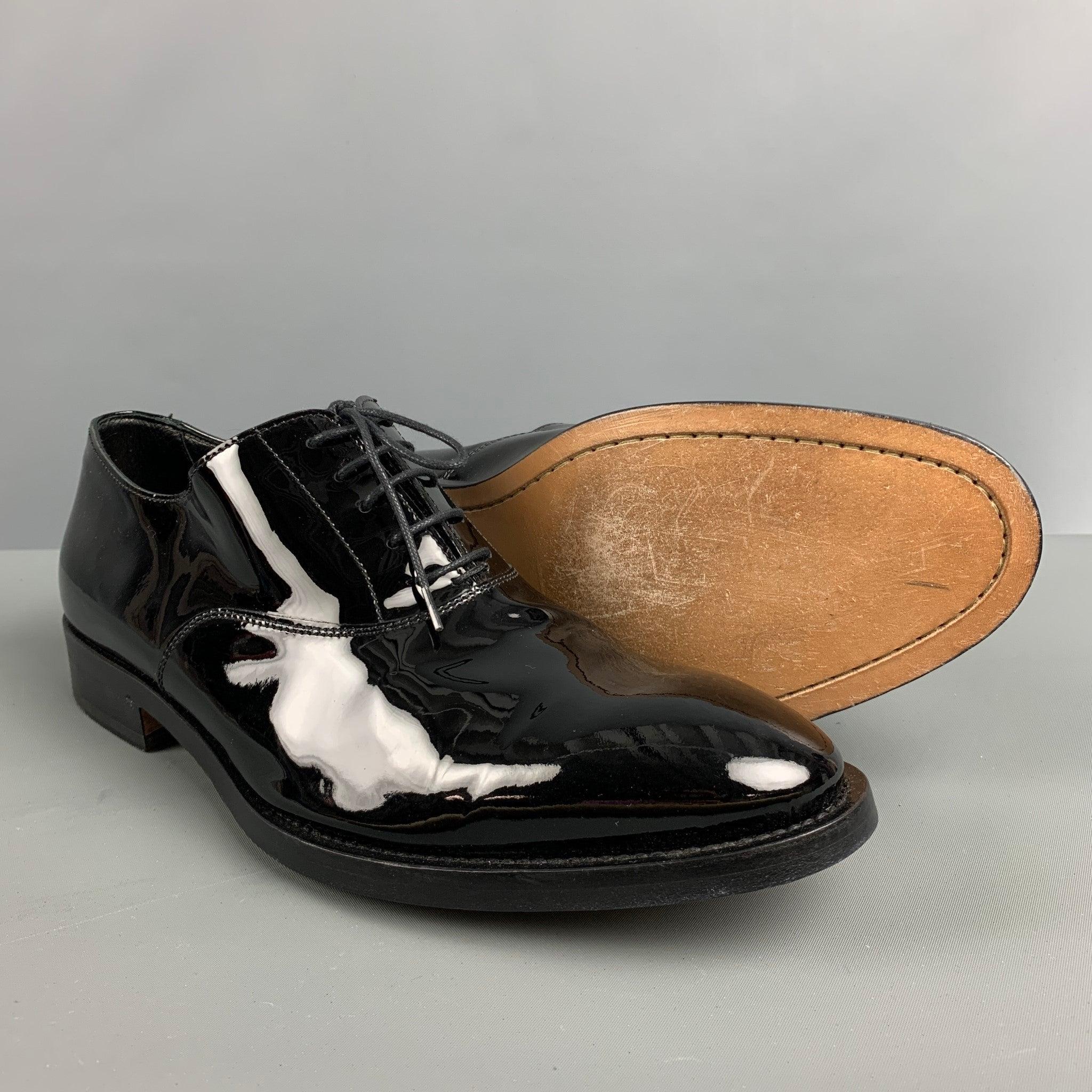 PAUL SMITH Size 10 Black Solid Lace Up Shoes For Sale 1
