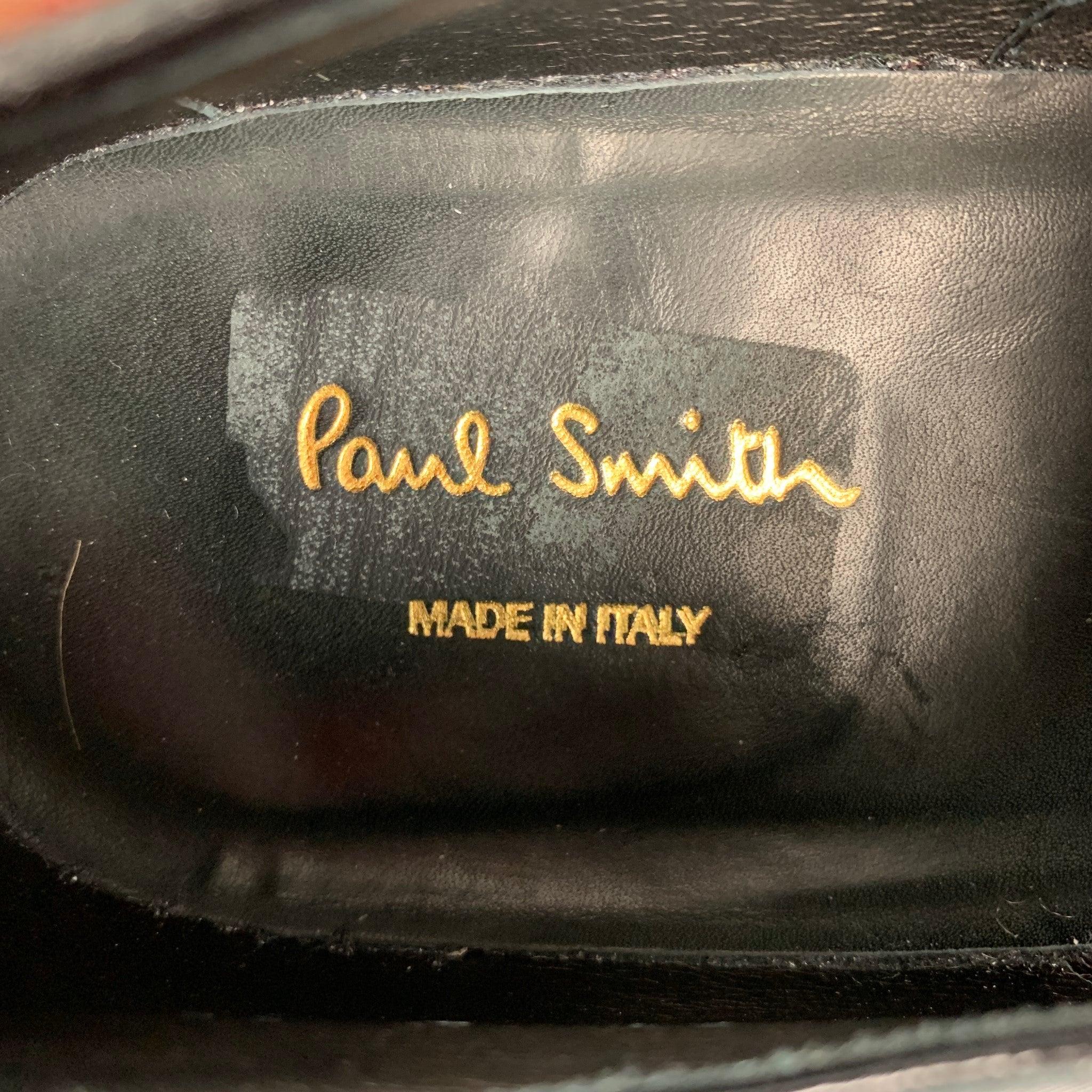 PAUL SMITH Size 10 Black Solid Lace Up Shoes For Sale 3