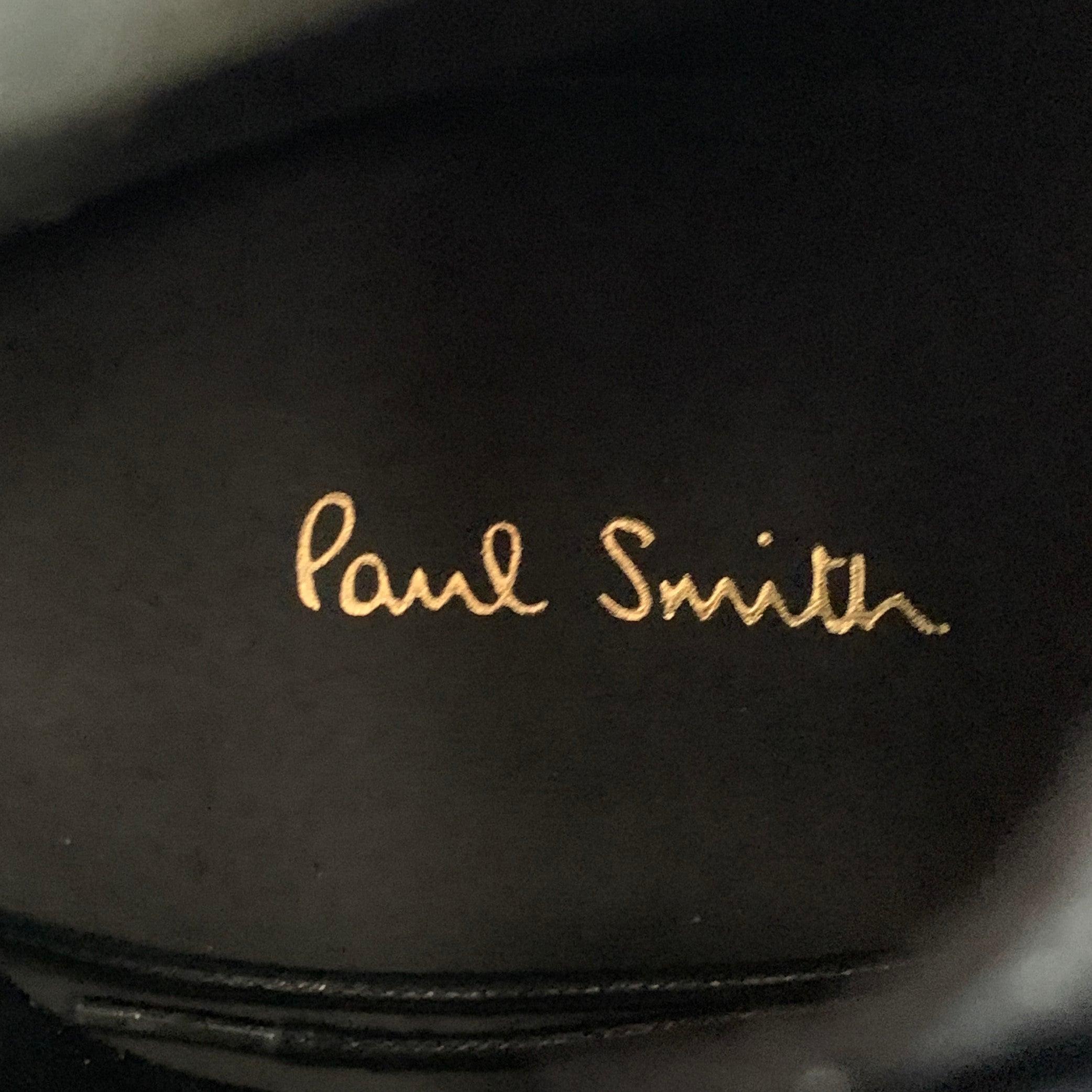 PAUL SMITH Größe 11 Schwarz Leder Cap Toe Lace-Up Ankle Boots im Angebot 3