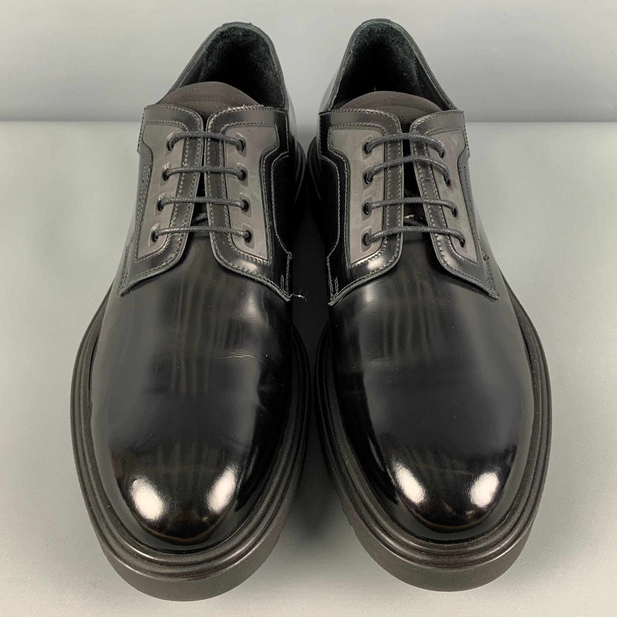 Men's PAUL SMITH Size 11 Black Leather Lace Up Shoes For Sale
